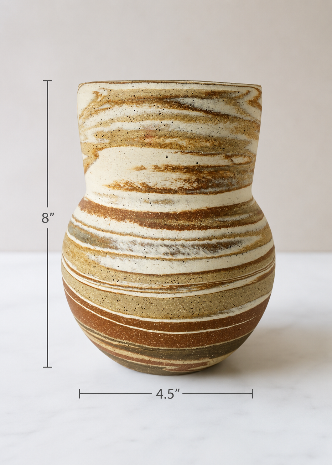 EARTH LINES: Marbled Clay Vase No25