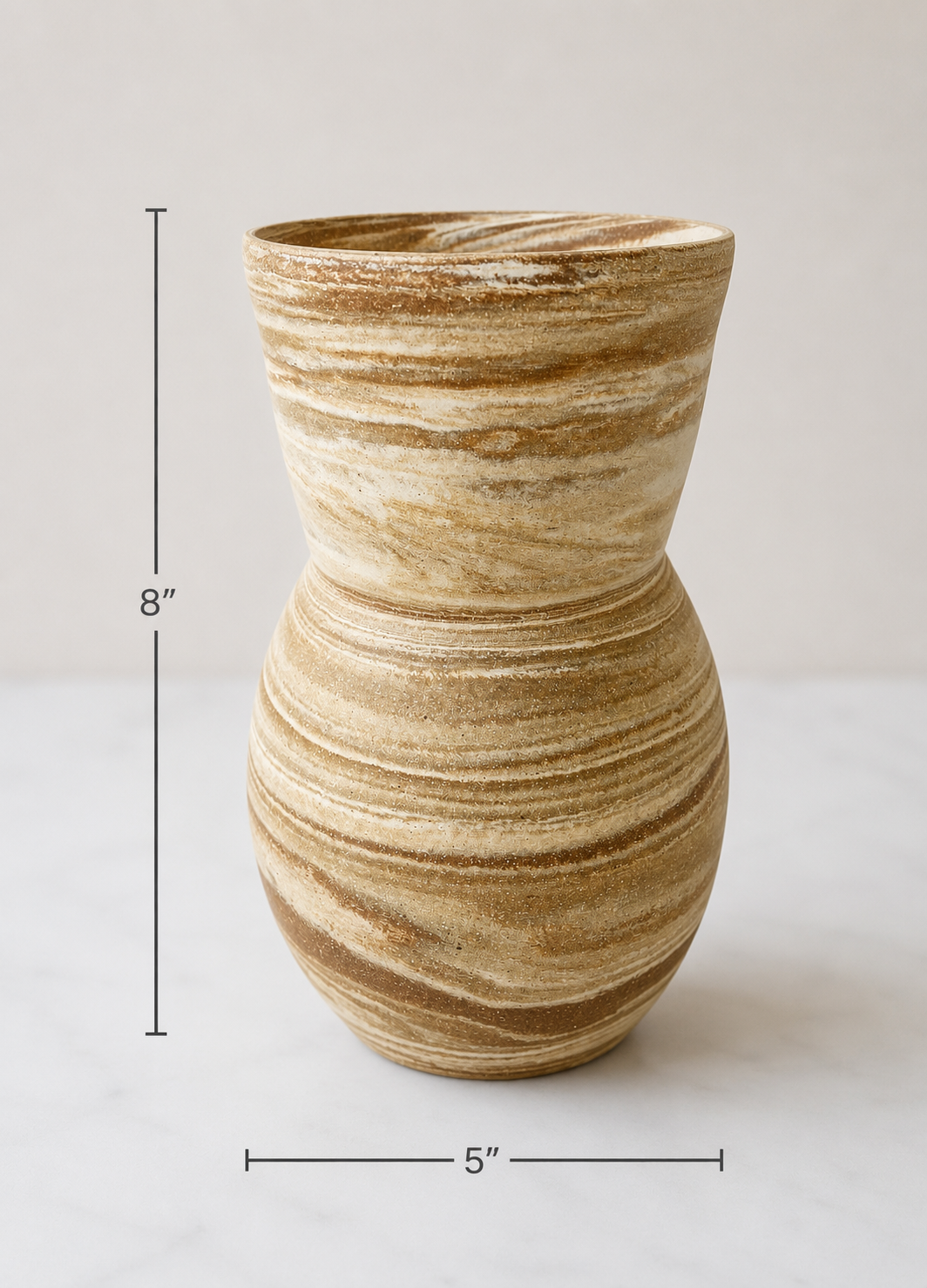 EARTH LINES: Marbled Clay Vase No27