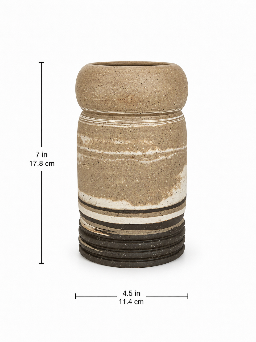 EARTH LINES: Marbled Clay Vase No3