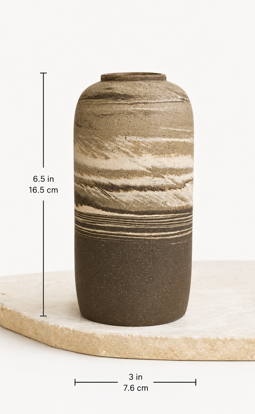 EARTH LINES: Marbled Clay Vase No11