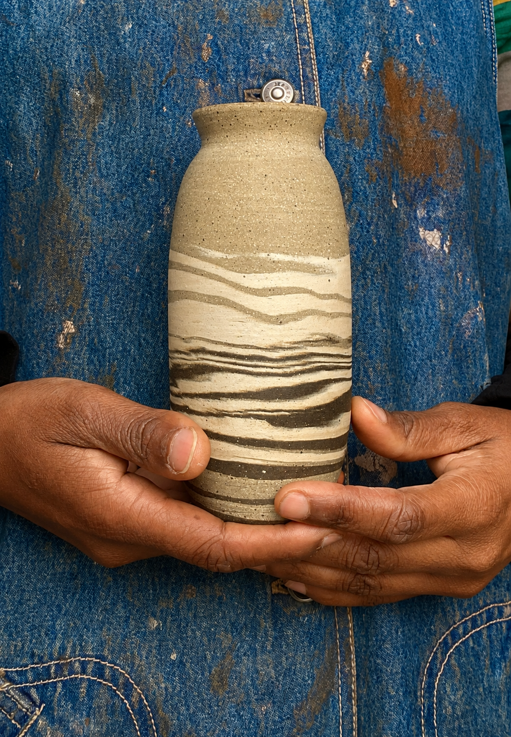 EARTH LINES: Marbled Clay Vase No15