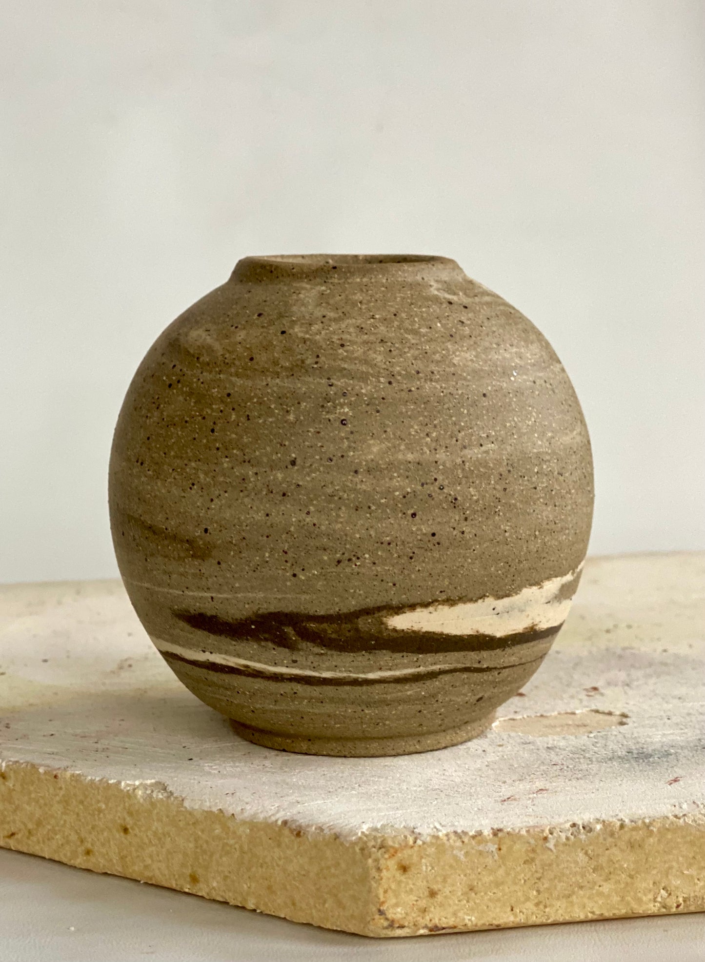EARTH LINES: Marbled Clay Vase No23