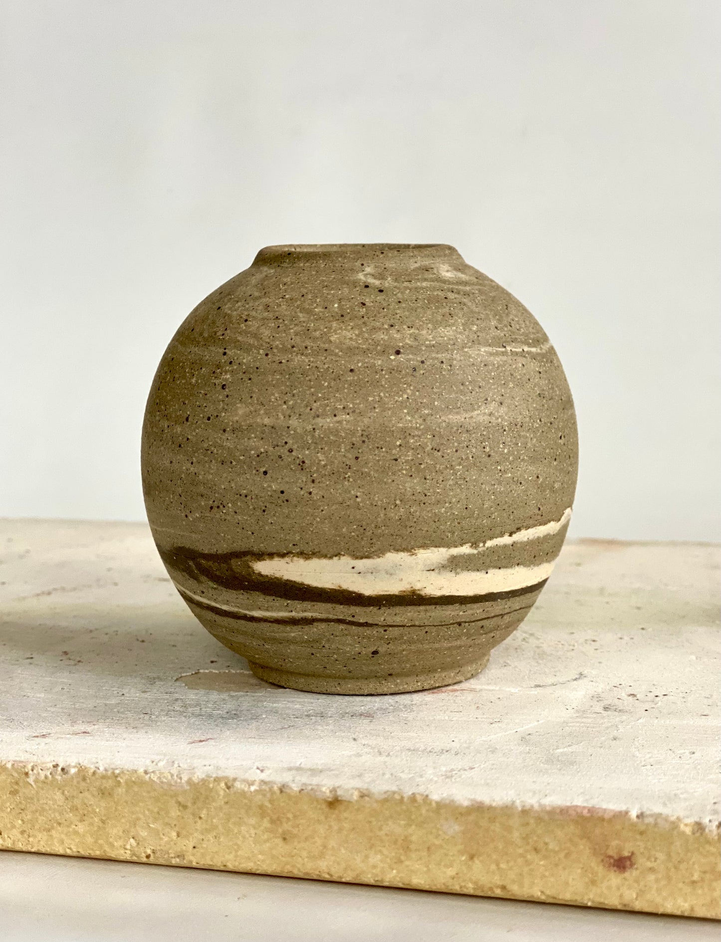 EARTH LINES: Marbled Clay Vase No23
