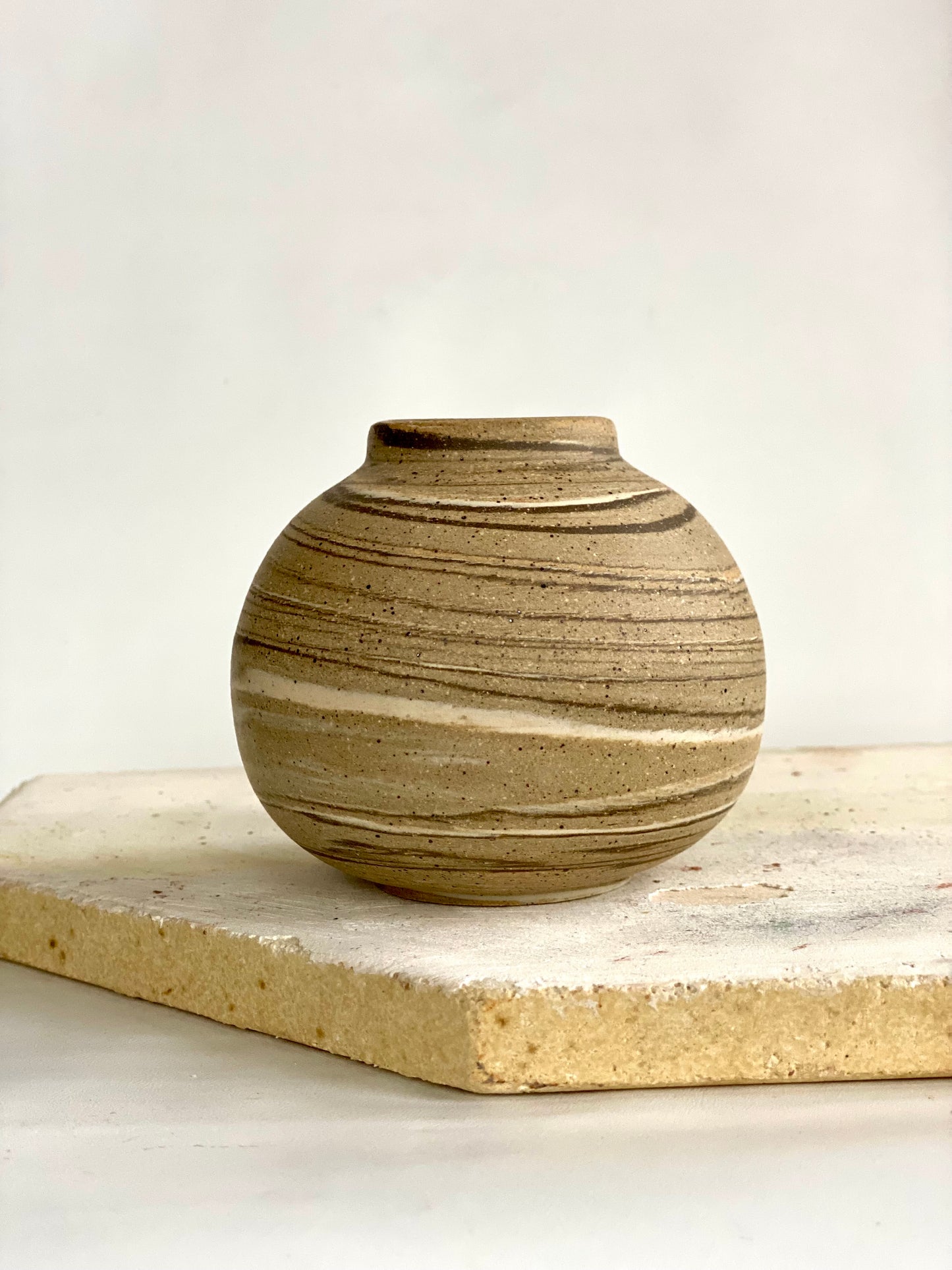 EARTH LINES: Marbled Clay Vase No19