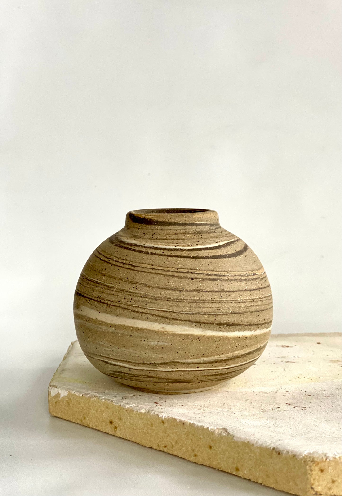 EARTH LINES: Marbled Clay Vase No19