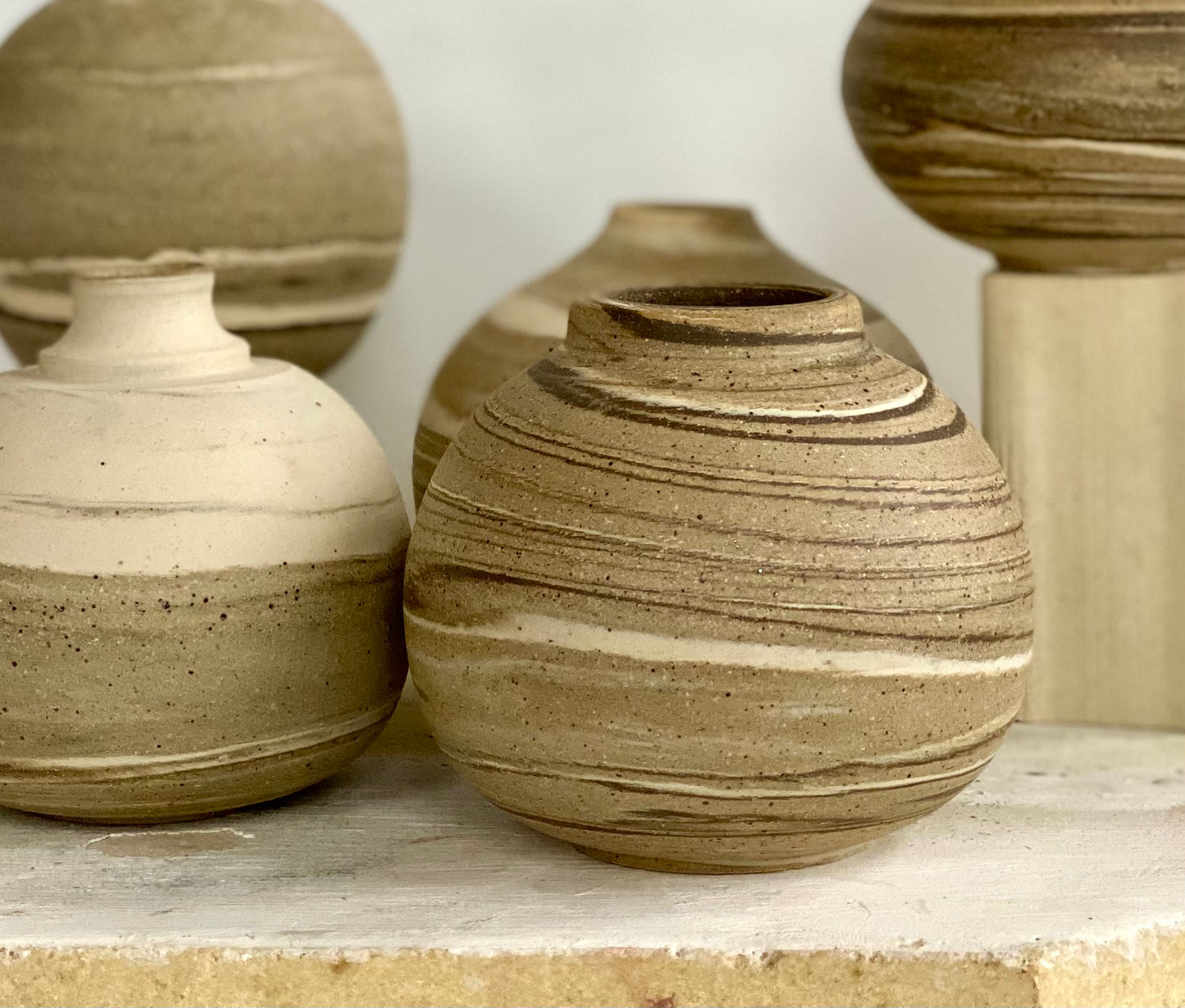 EARTH LINES: Marbled Clay Vase No19