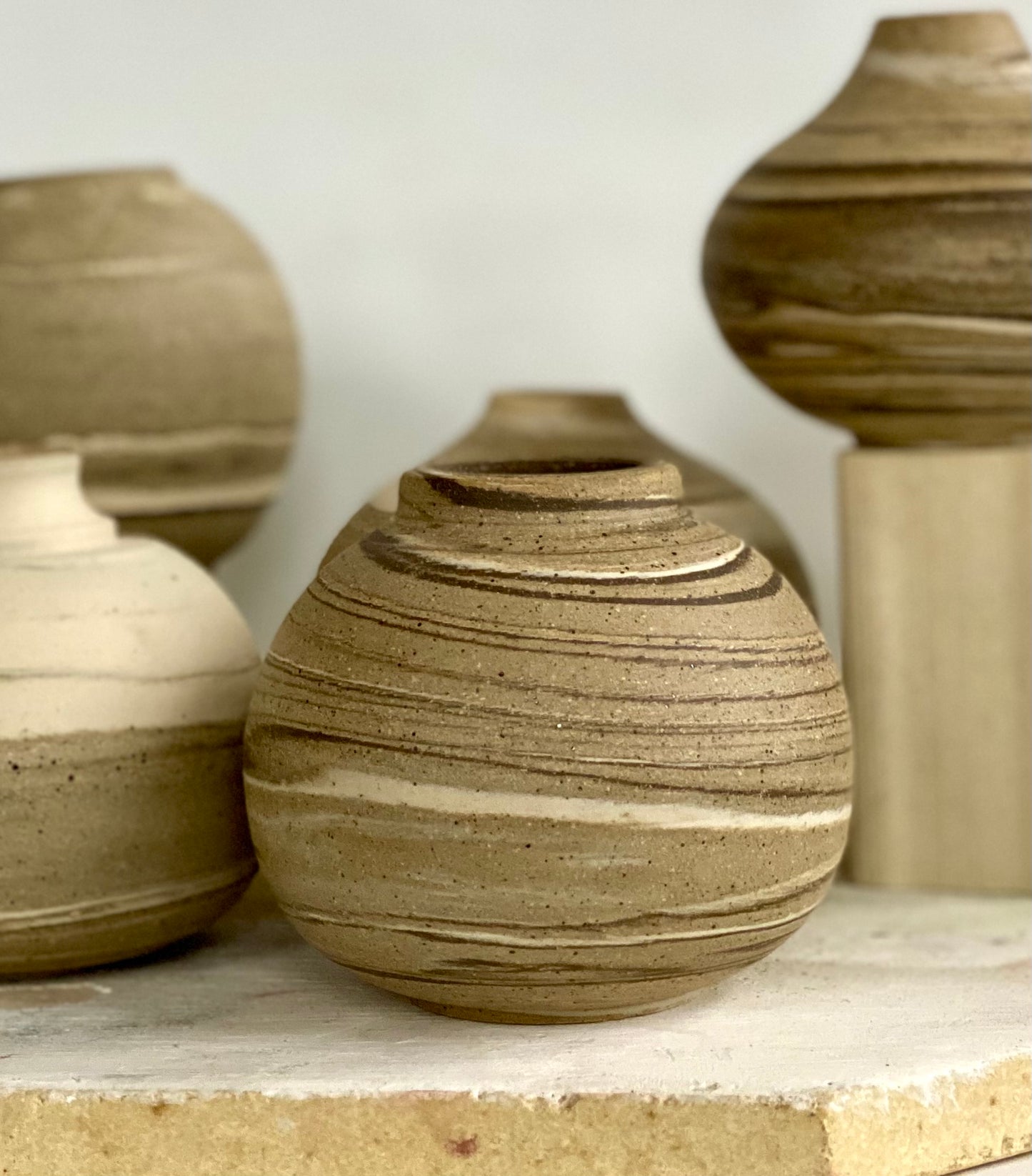 EARTH LINES: Marbled Clay Vase No19