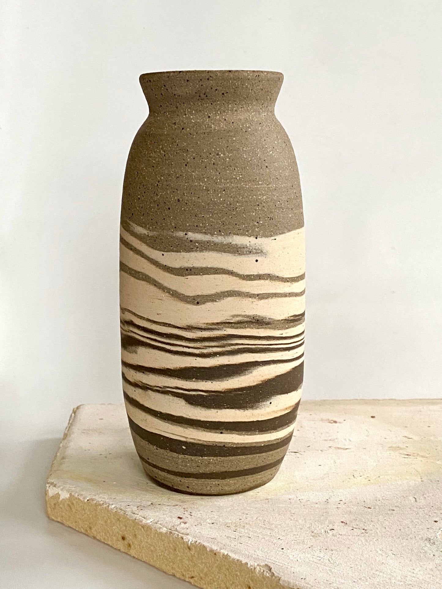 EARTH LINES: Marbled Clay Vase No15