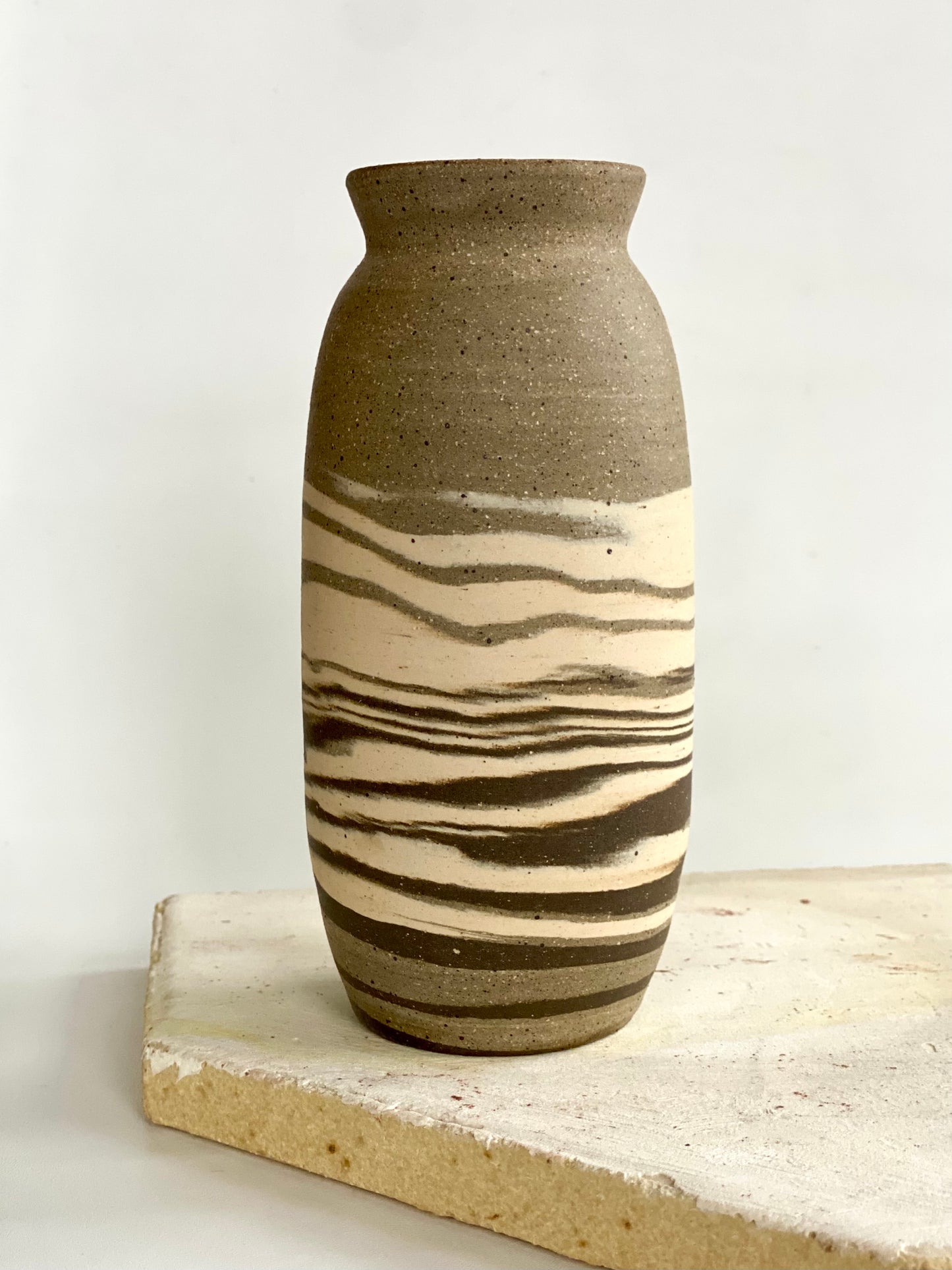 EARTH LINES: Marbled Clay Vase No15