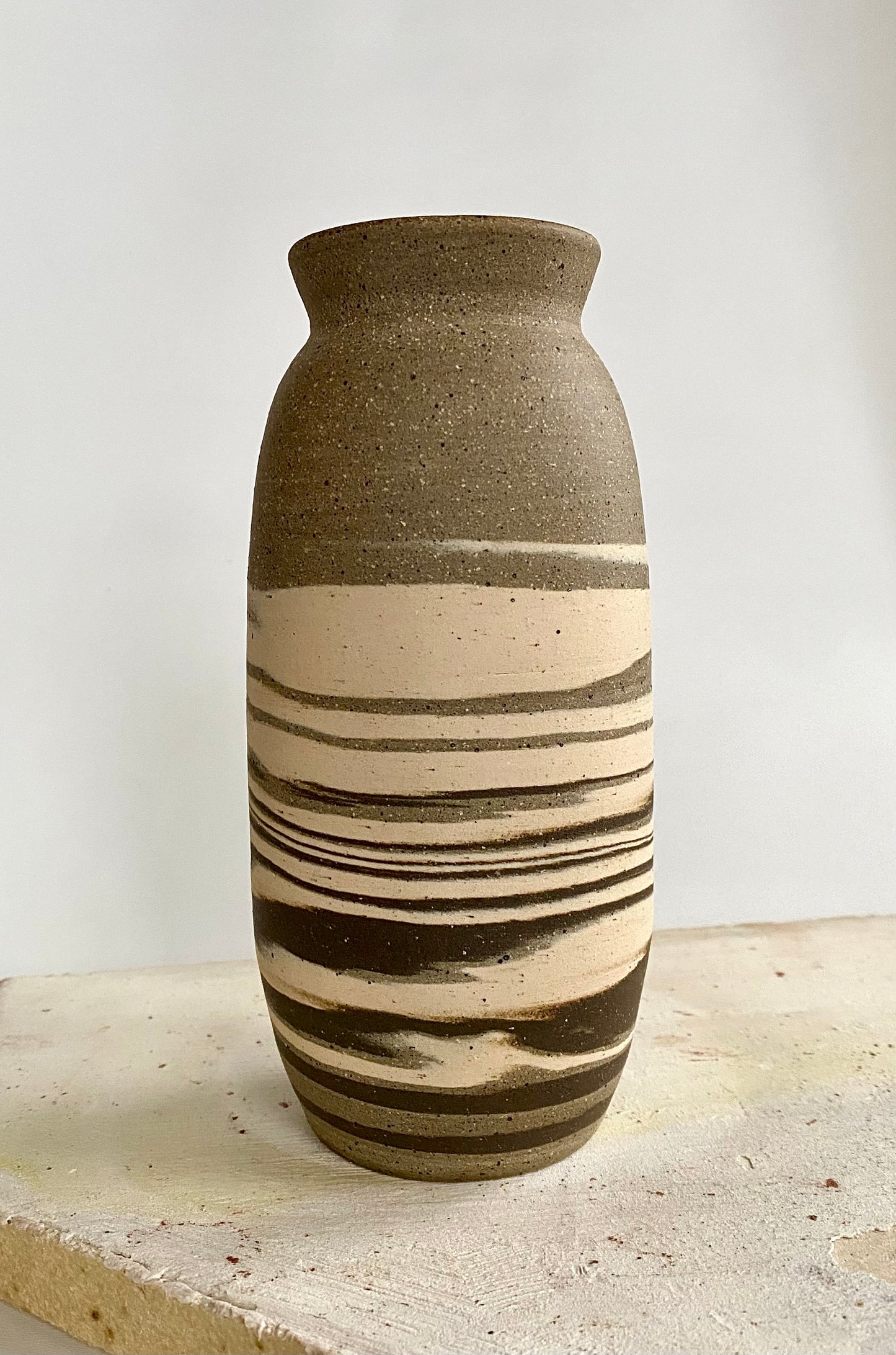 EARTH LINES: Marbled Clay Vase No15