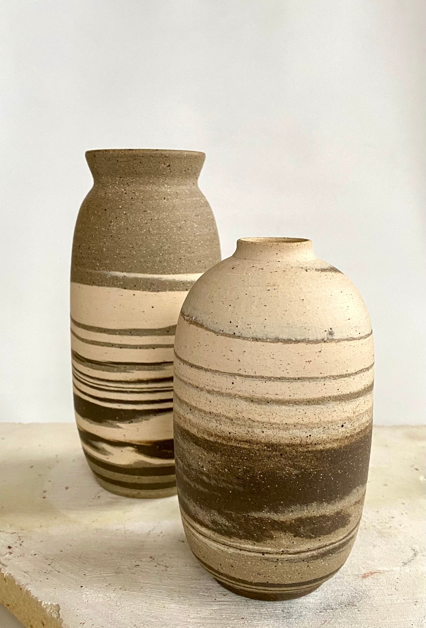EARTH LINES: Marbled Clay Vase No13