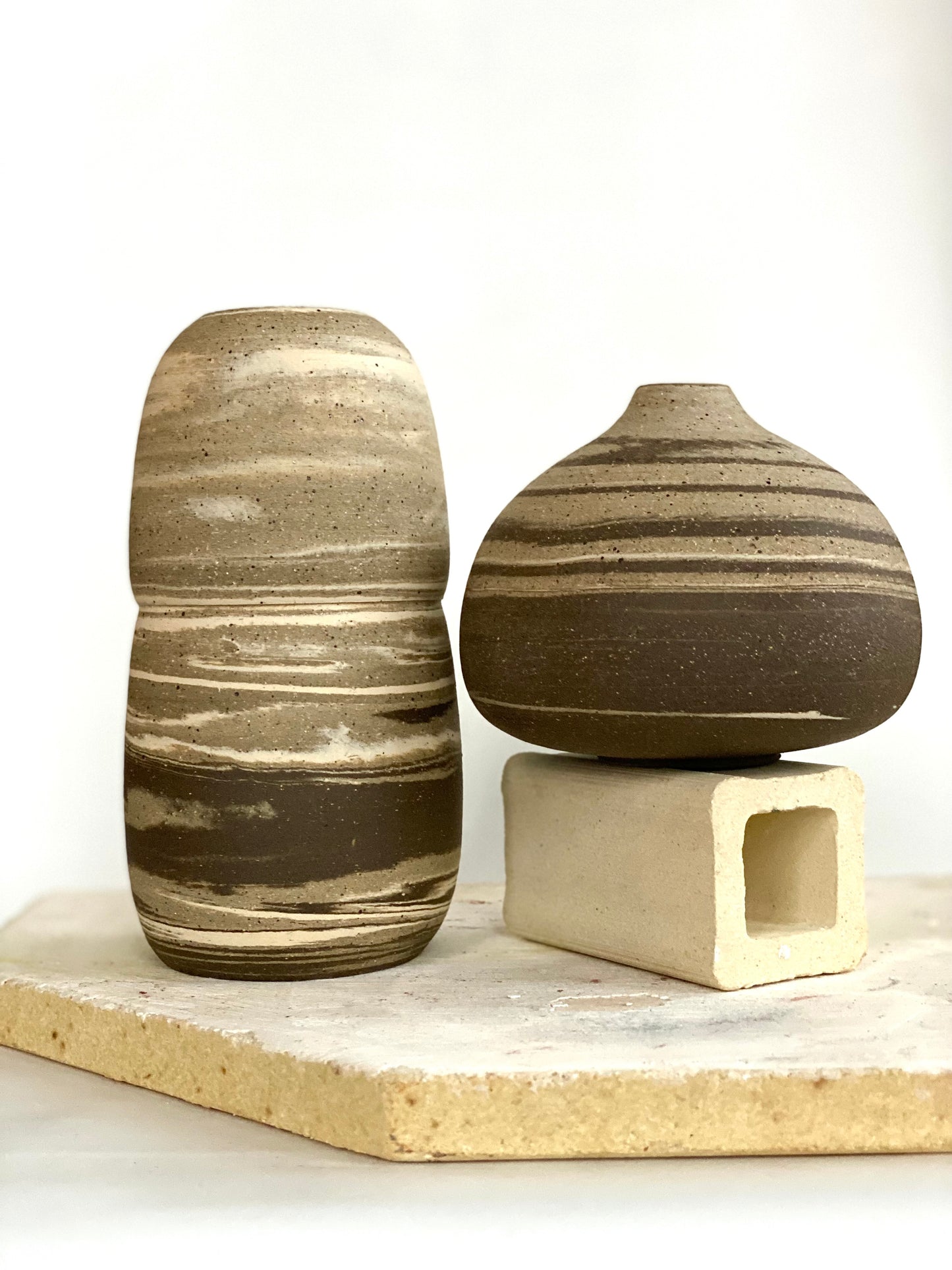 EARTH LINES: Marbled Clay Vase No12