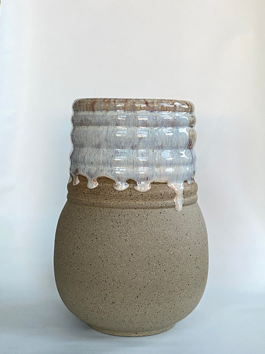 EARTH LINES: Tan Clay Vase No5