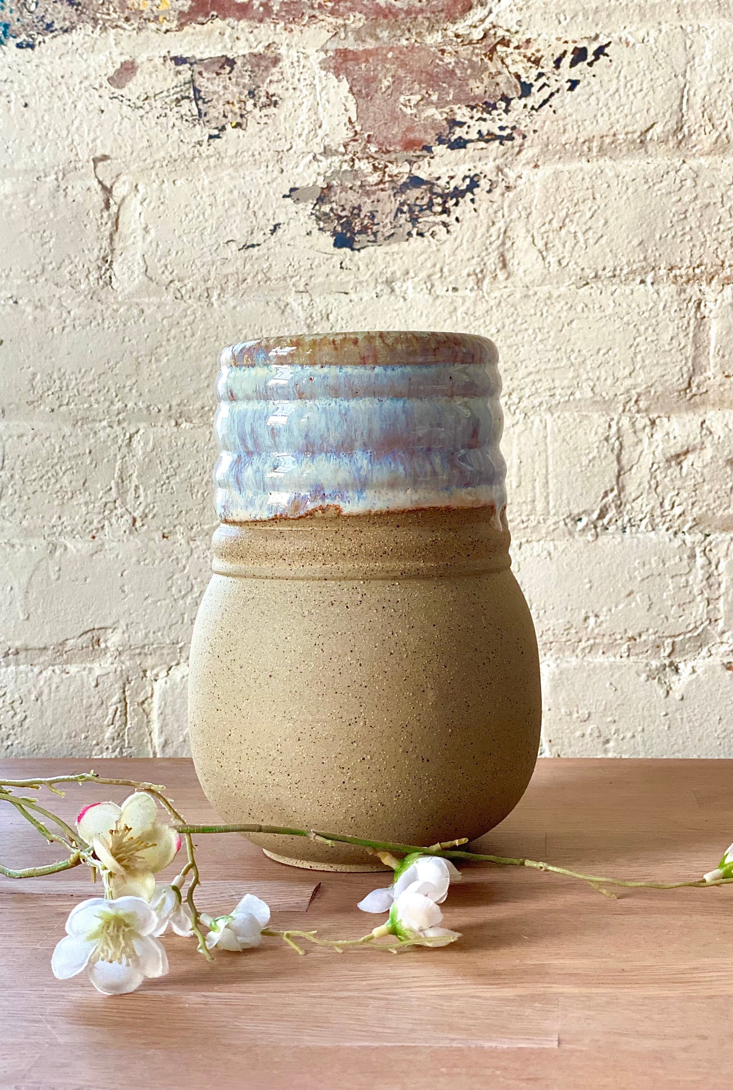 EARTH LINES: Tan Clay Vase No5