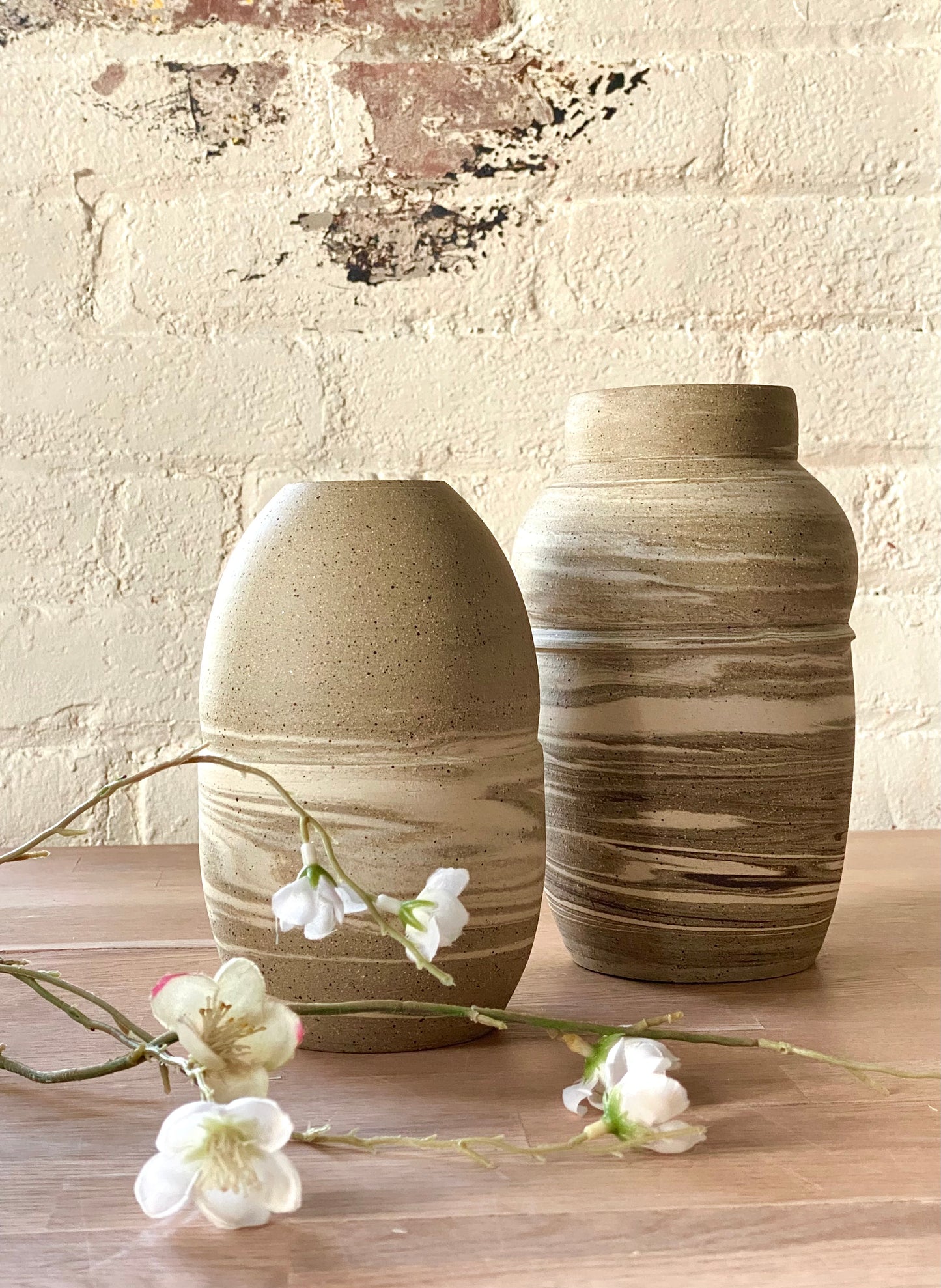 EARTH LINES: Marbled Clay Vase No6
