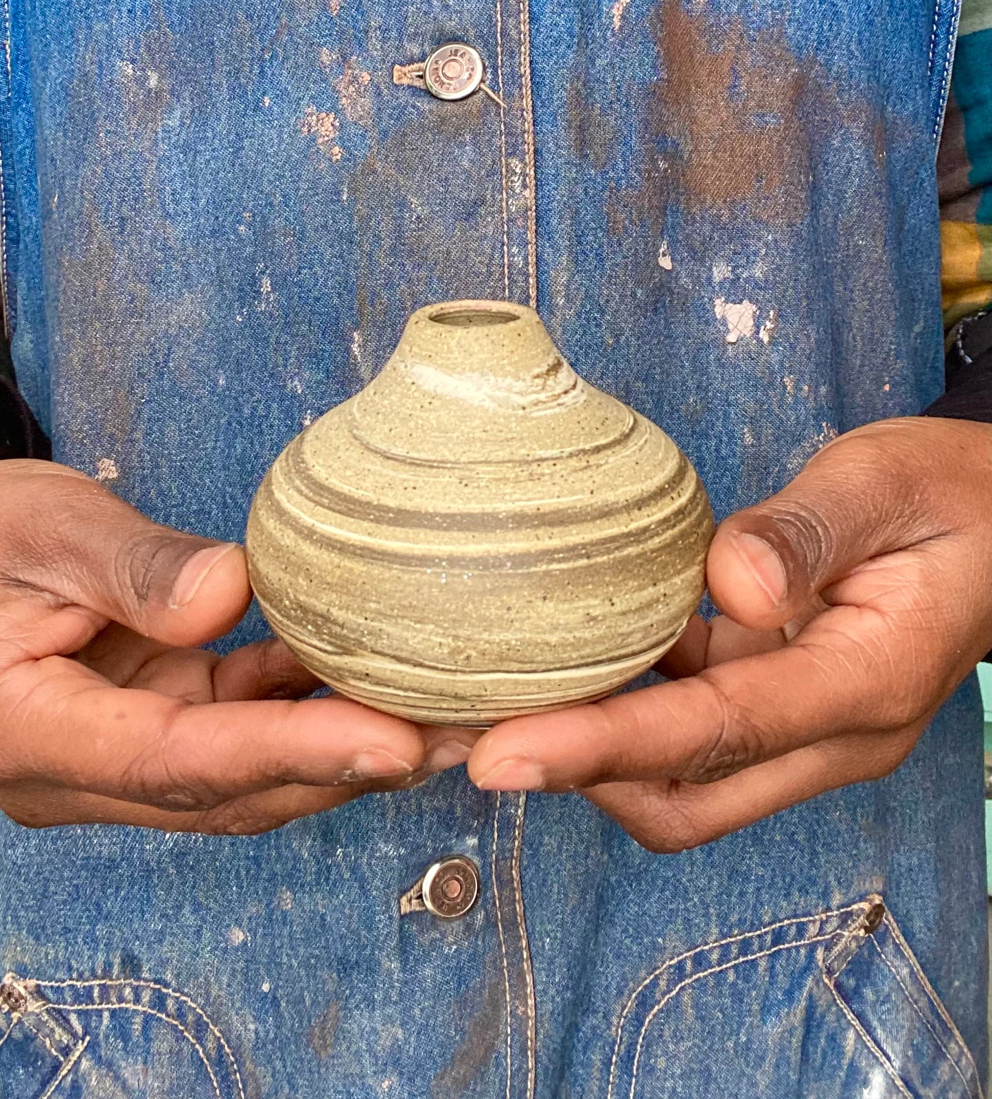 EARTH LINES: Marbled Clay Vase No20