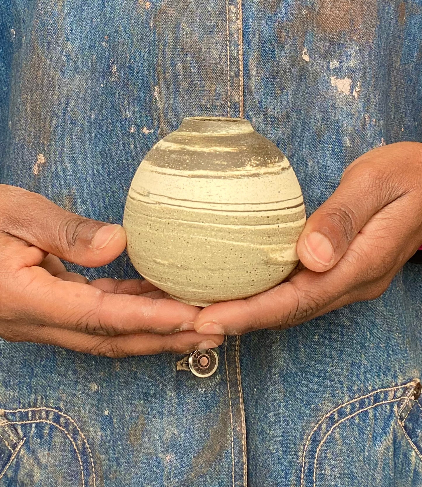 EARTH LINES: Marbled Clay Vase No22