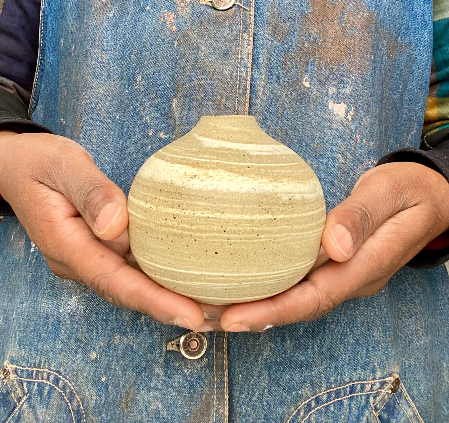 EARTH LINES: Marbled Clay Vase No20
