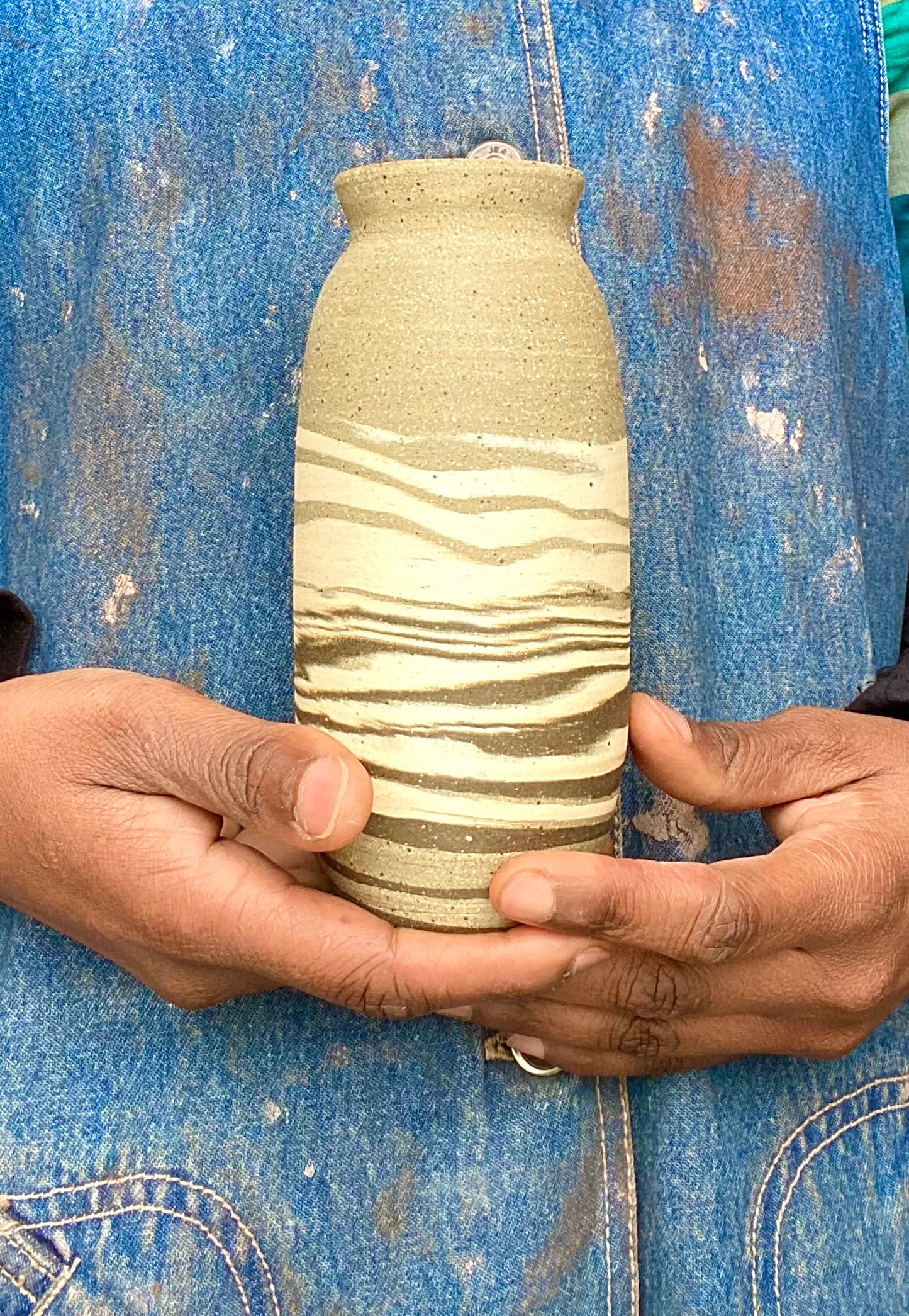 EARTH LINES: Marbled Clay Vase No15