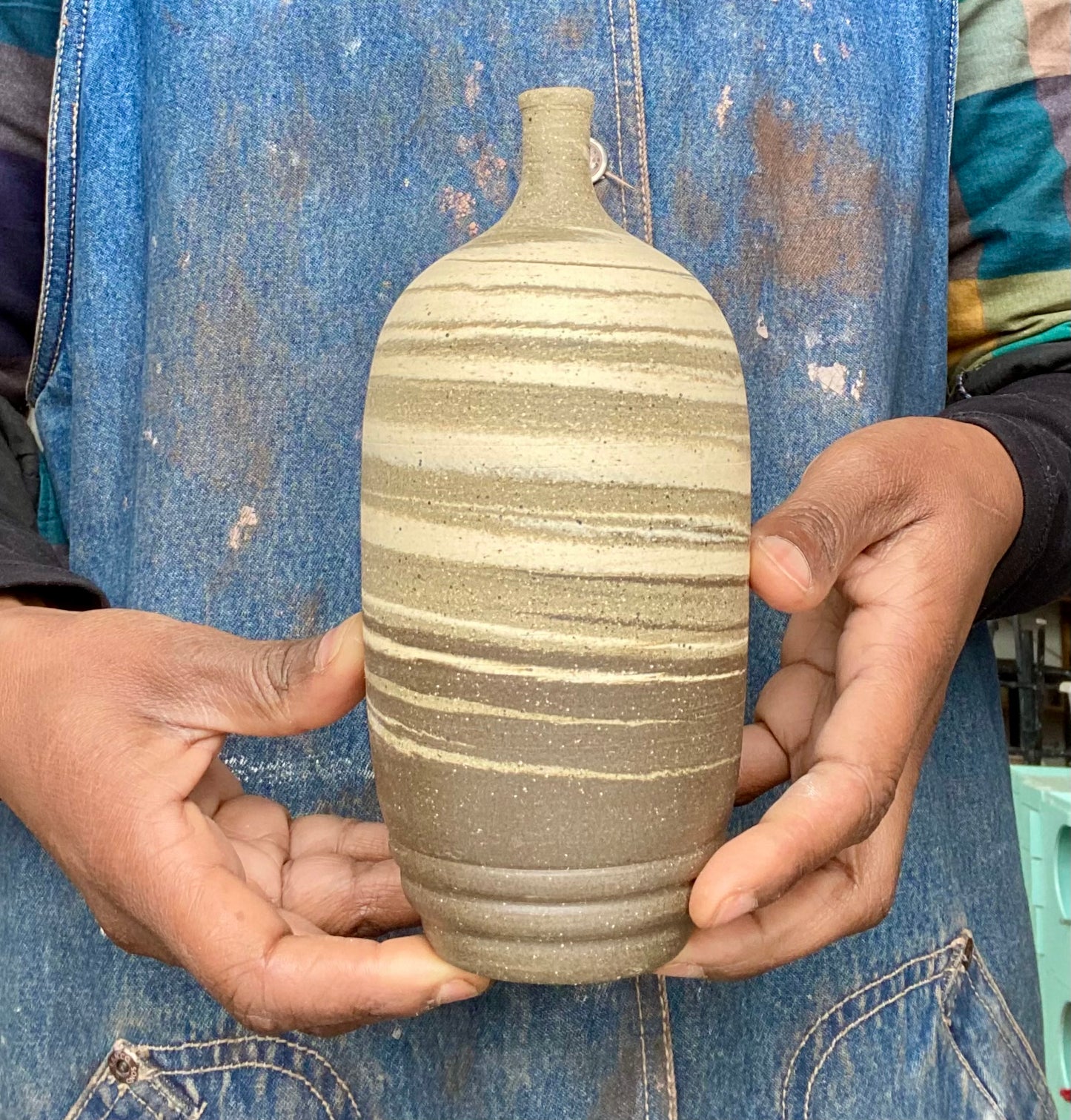 EARTH LINES: Marbled Clay Vase No14