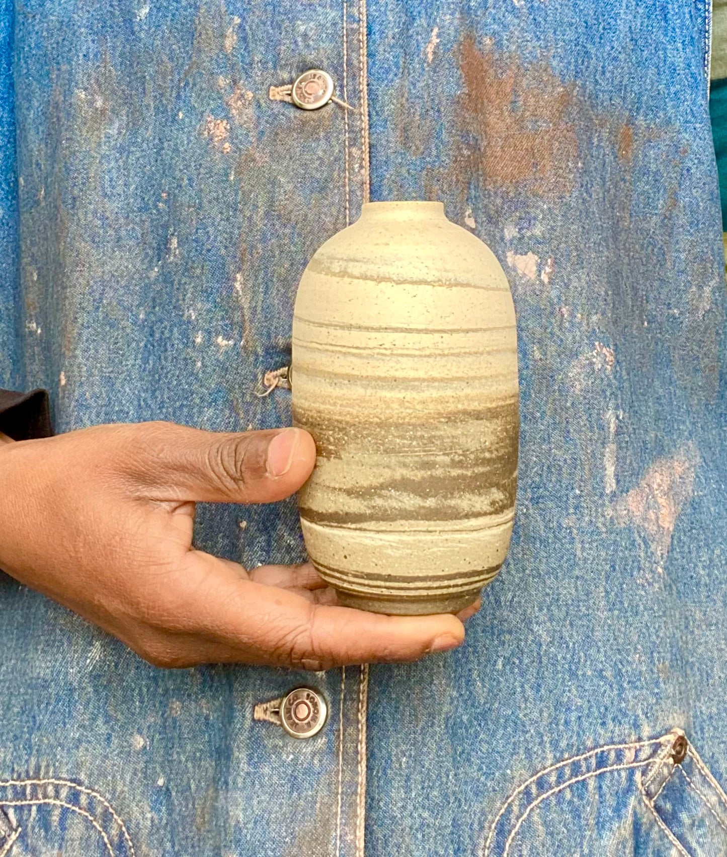 EARTH LINES: Marbled Clay Vase No13