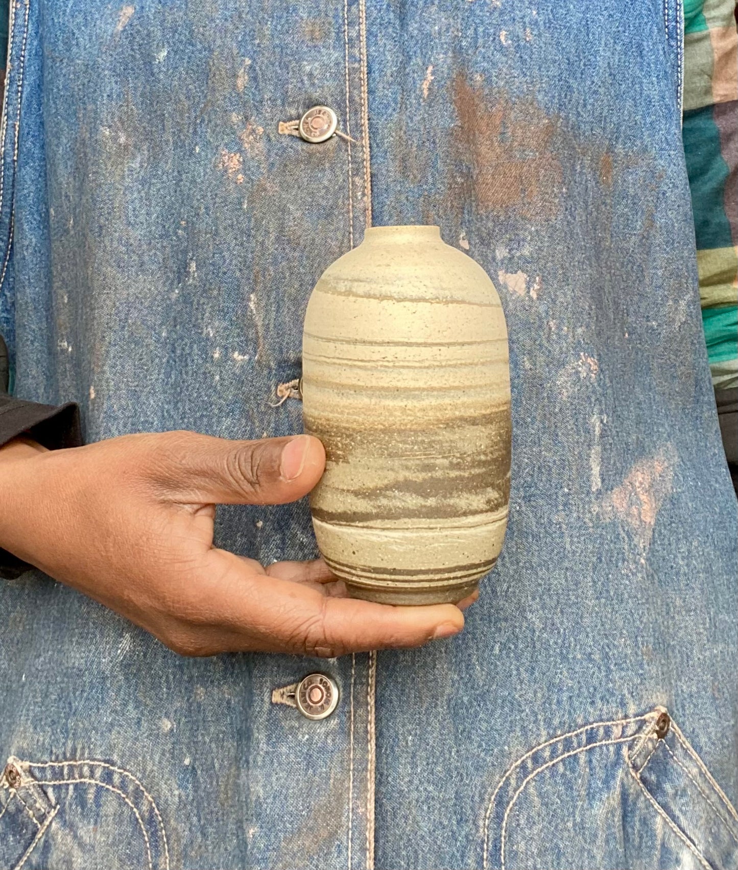 EARTH LINES: Marbled Clay Vase No13