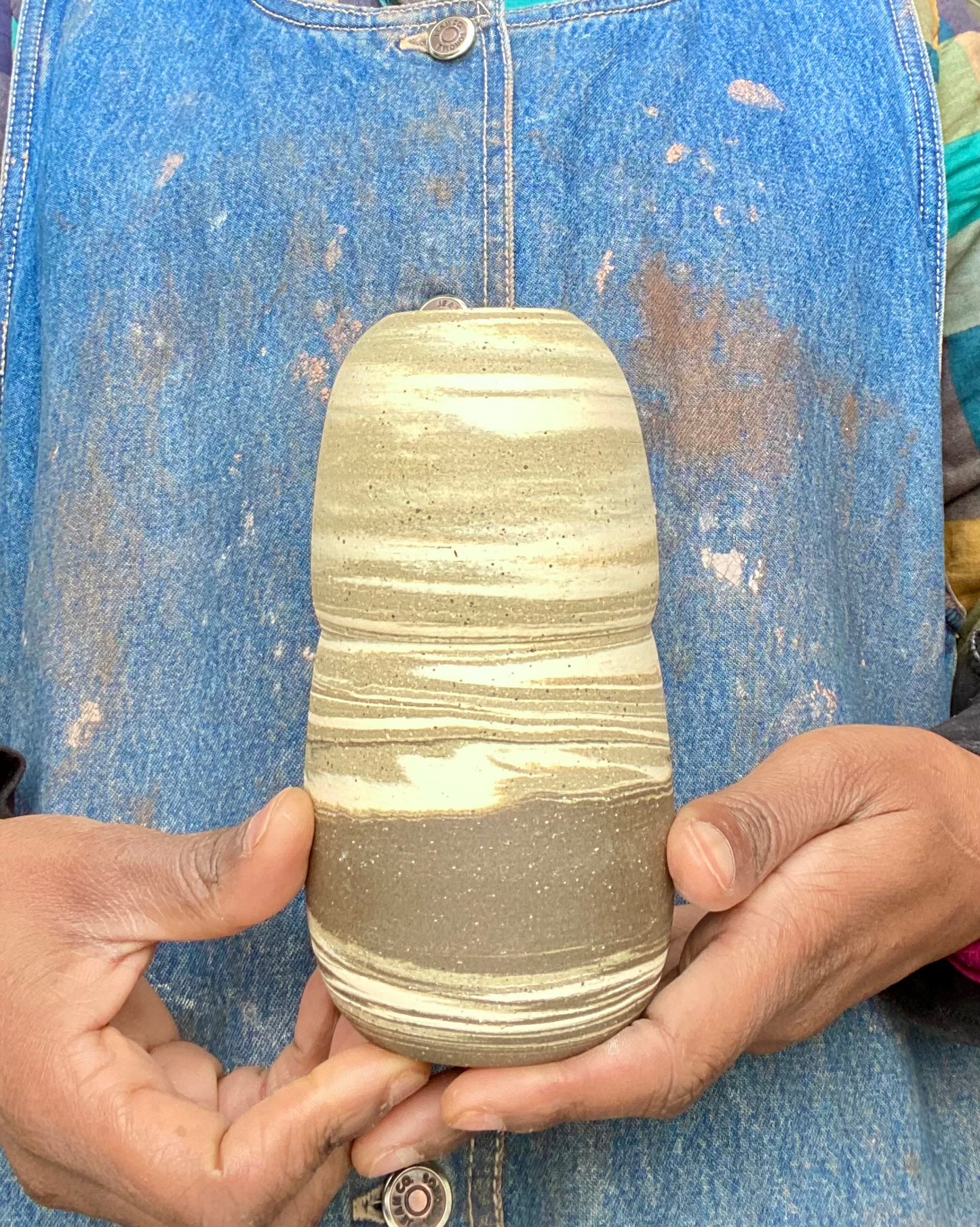EARTH LINES: Marbled Clay Vase No12