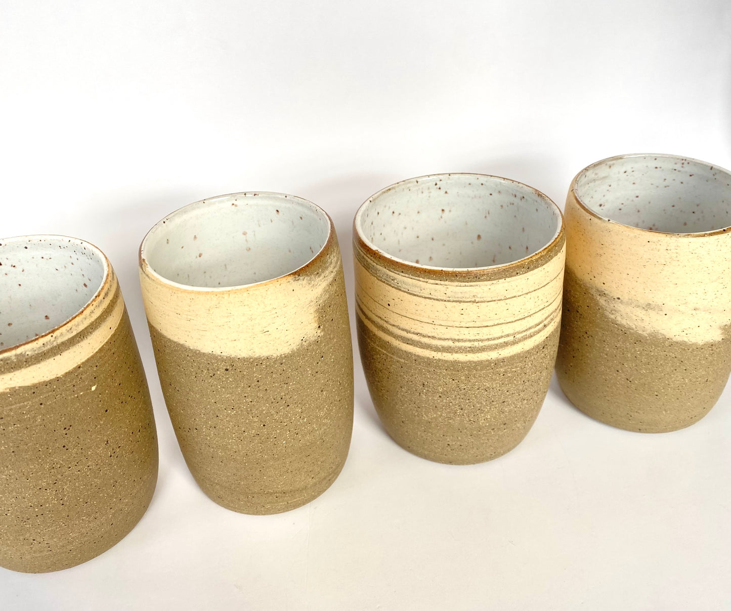 EARTH LINES: White Swirl Clay Tumblers