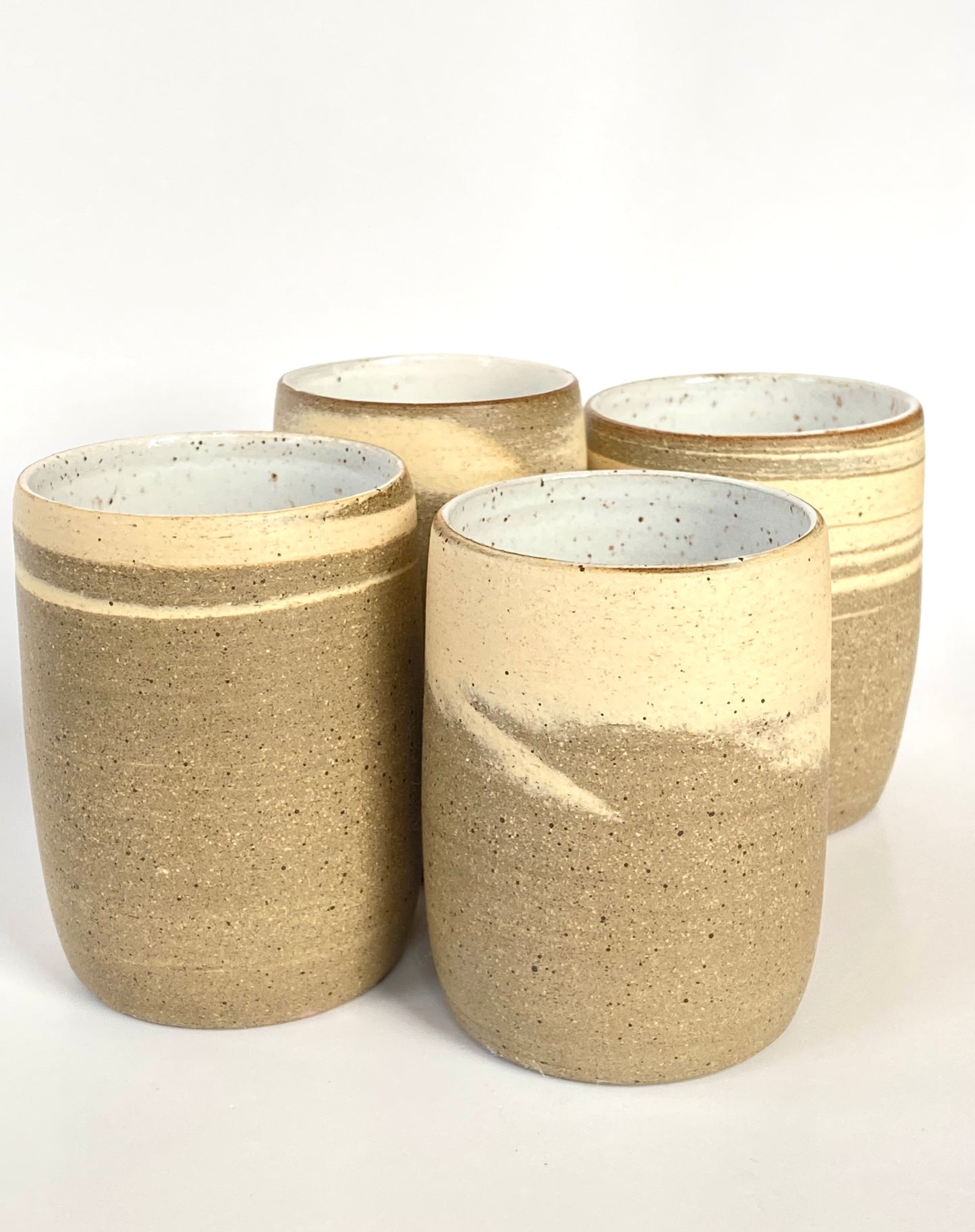 EARTH LINES: White Swirl Clay Tumblers