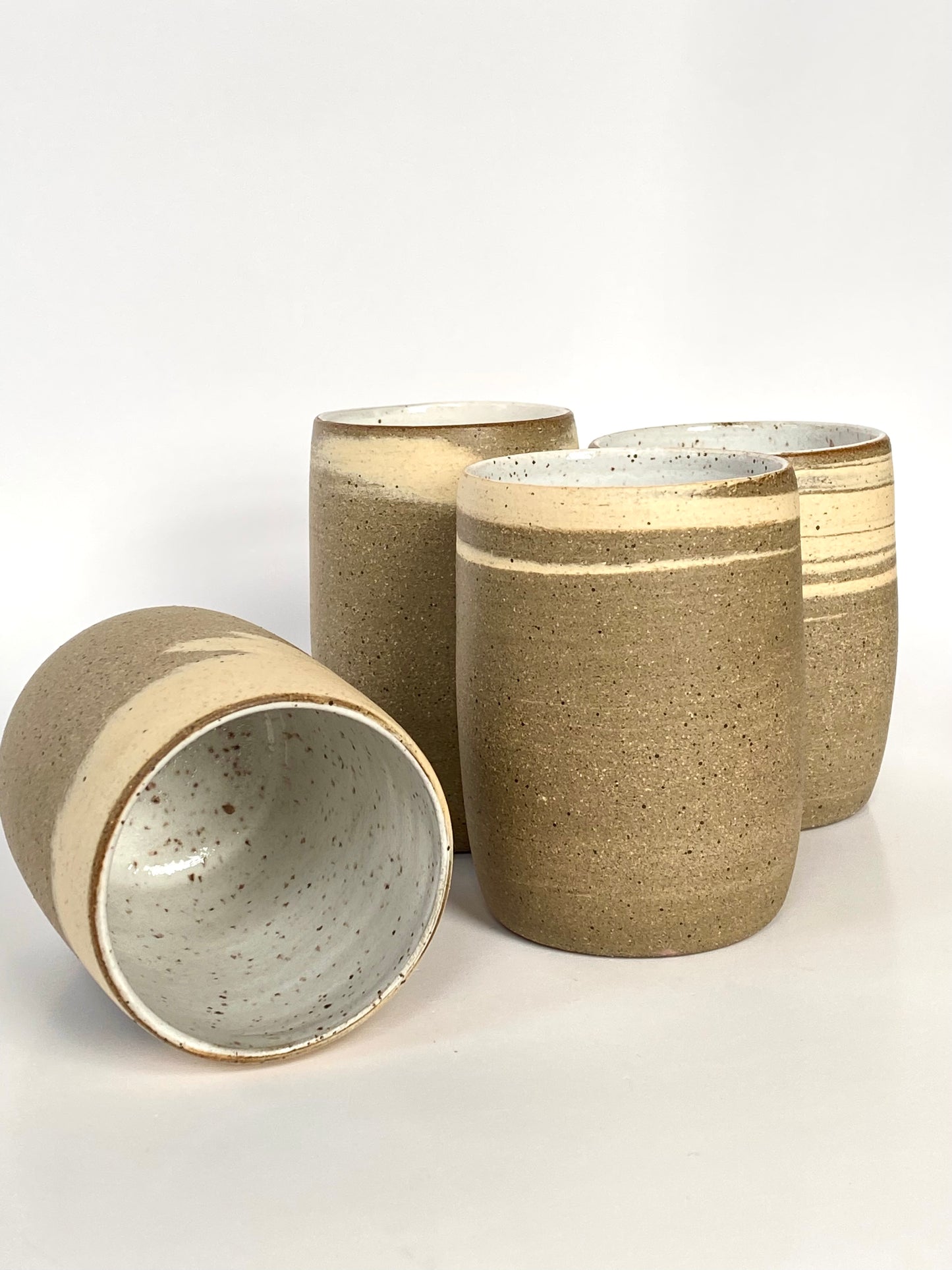 EARTH LINES: White Swirl Clay Tumblers