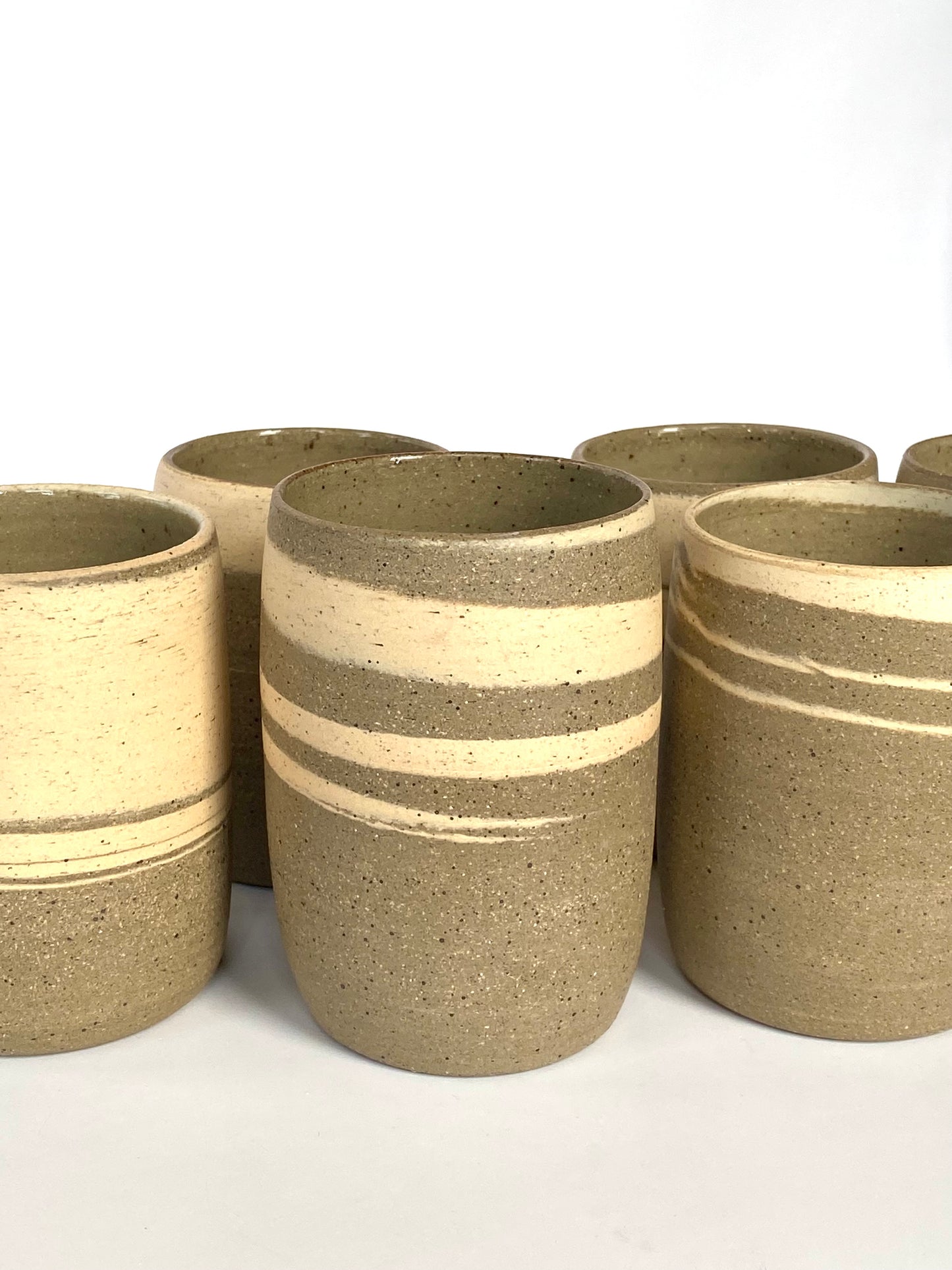 EARTH LINES: White Swirl Clay Tumblers
