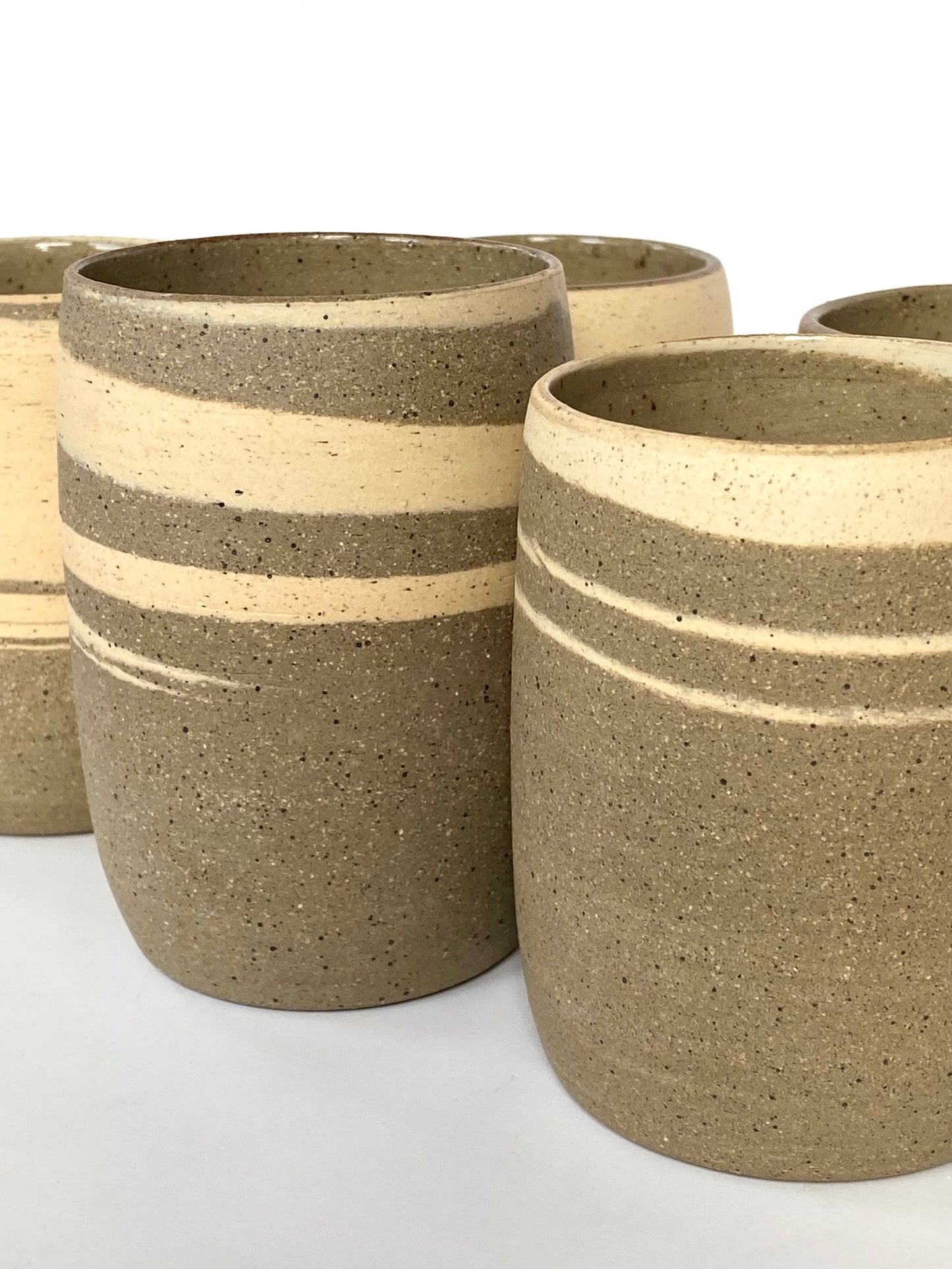 EARTH LINES: White Swirl Clay Tumblers
