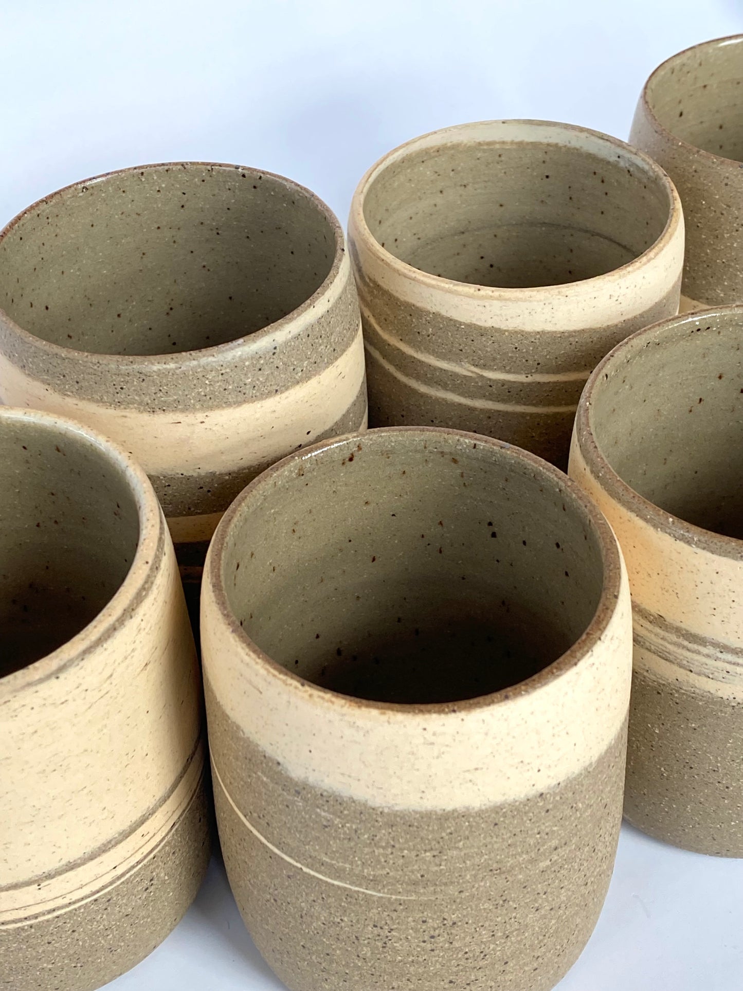 EARTH LINES: White Swirl Clay Tumblers