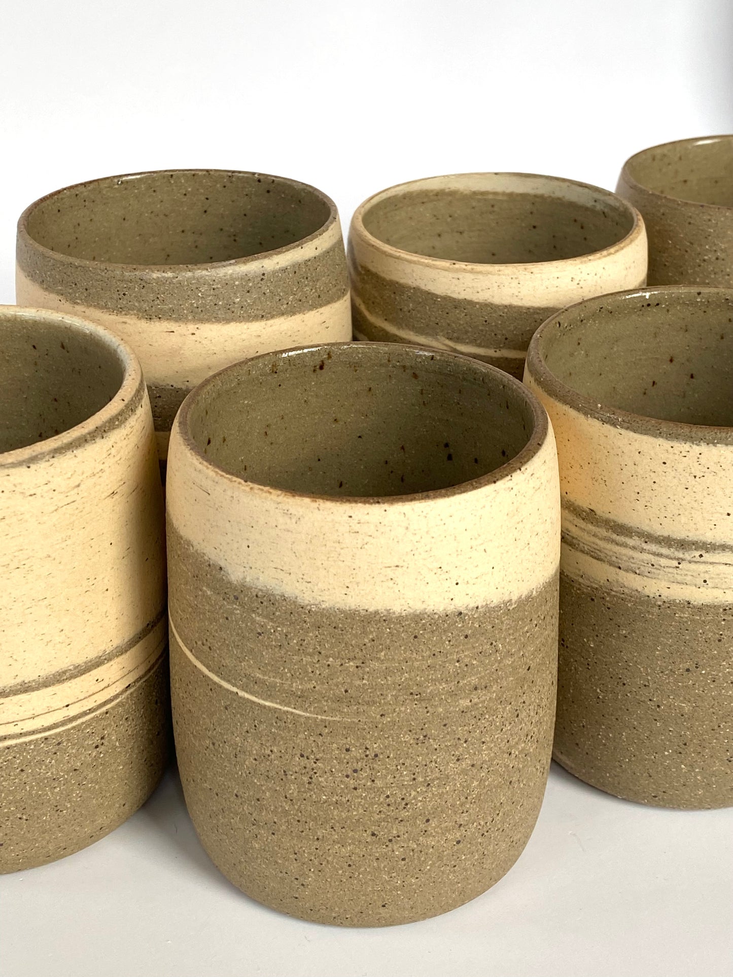 EARTH LINES: White Swirl Clay Tumblers