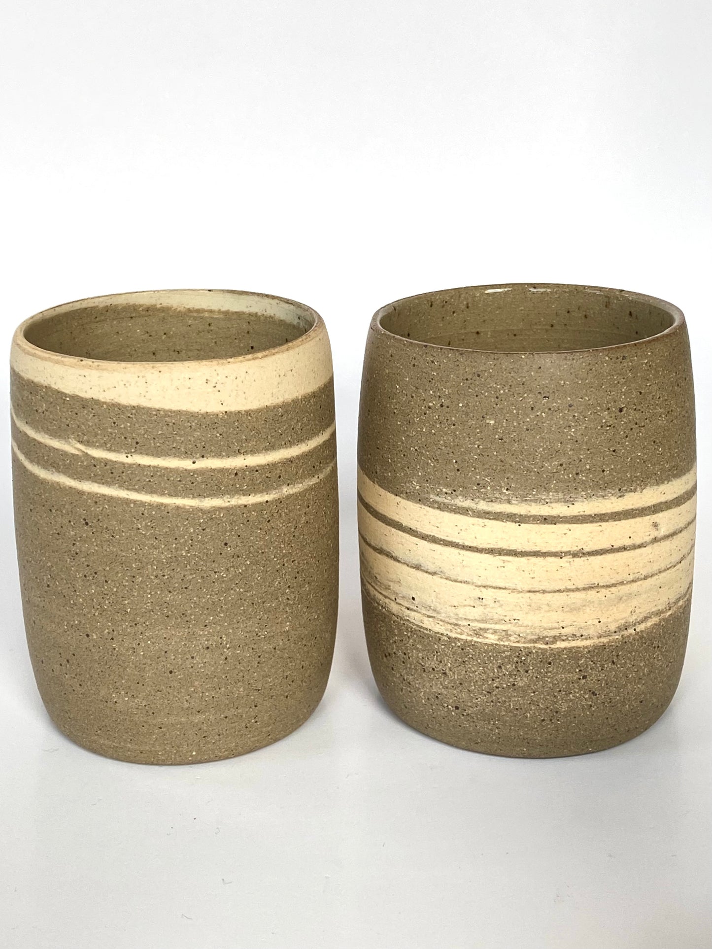EARTH LINES: White Swirl Clay Tumblers