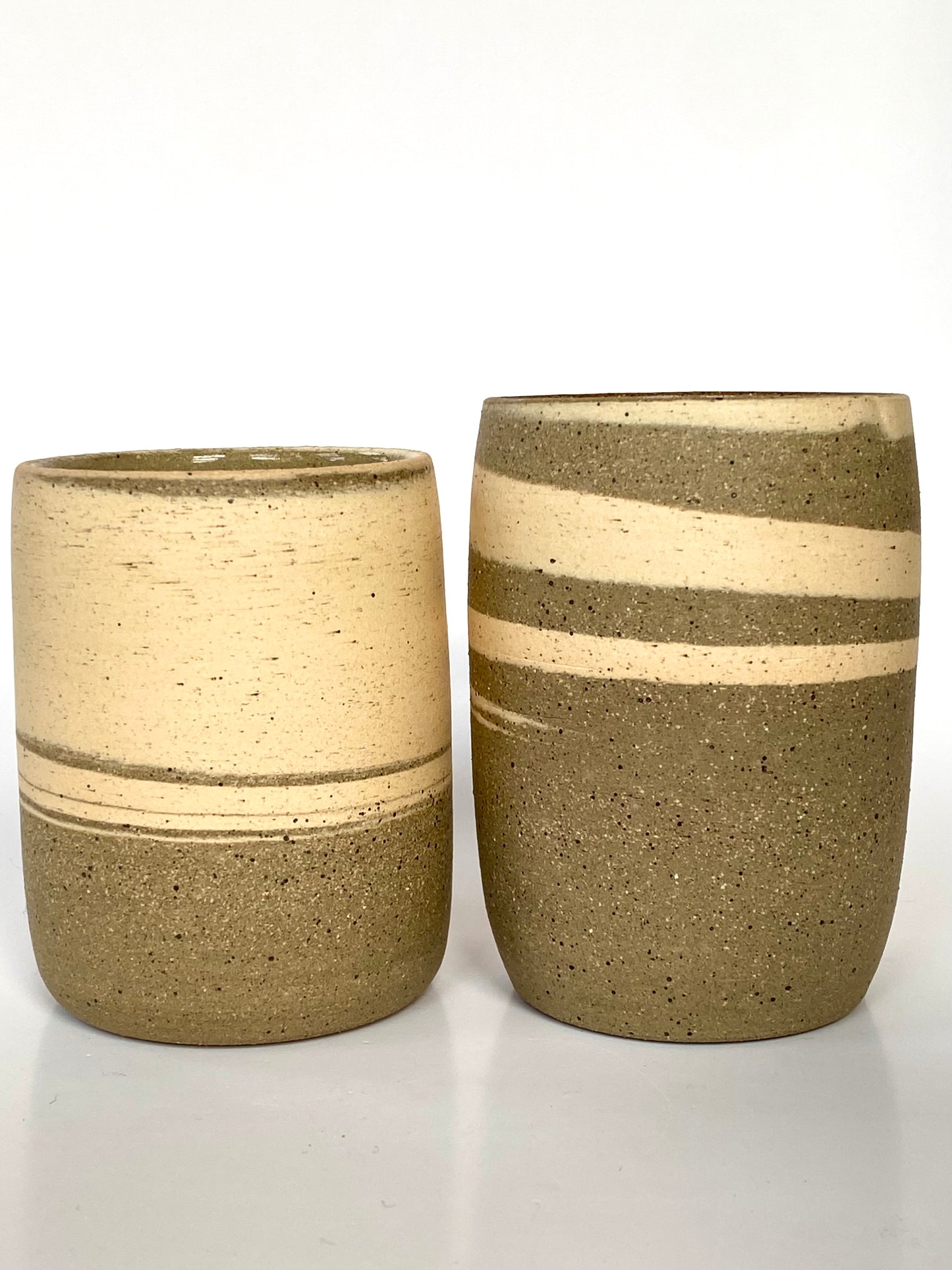 EARTH LINES: White Swirl Clay Tumblers