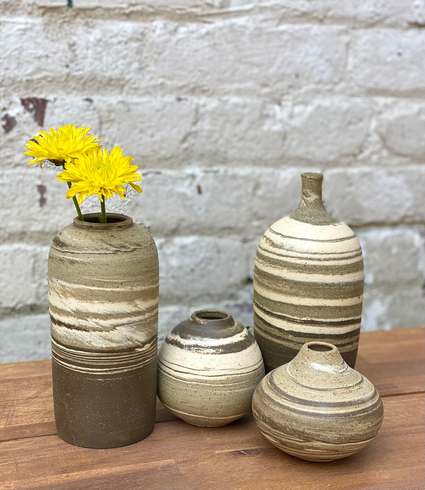 EARTH LINES: Marbled Clay Vase No22