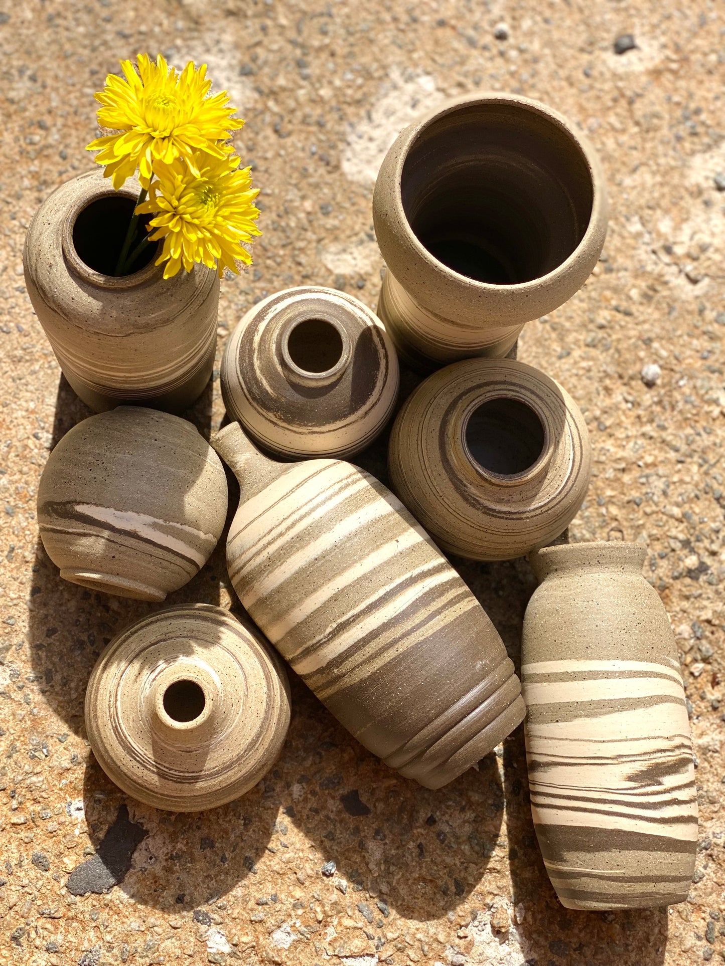EARTH LINES: Marbled Clay Vase No23