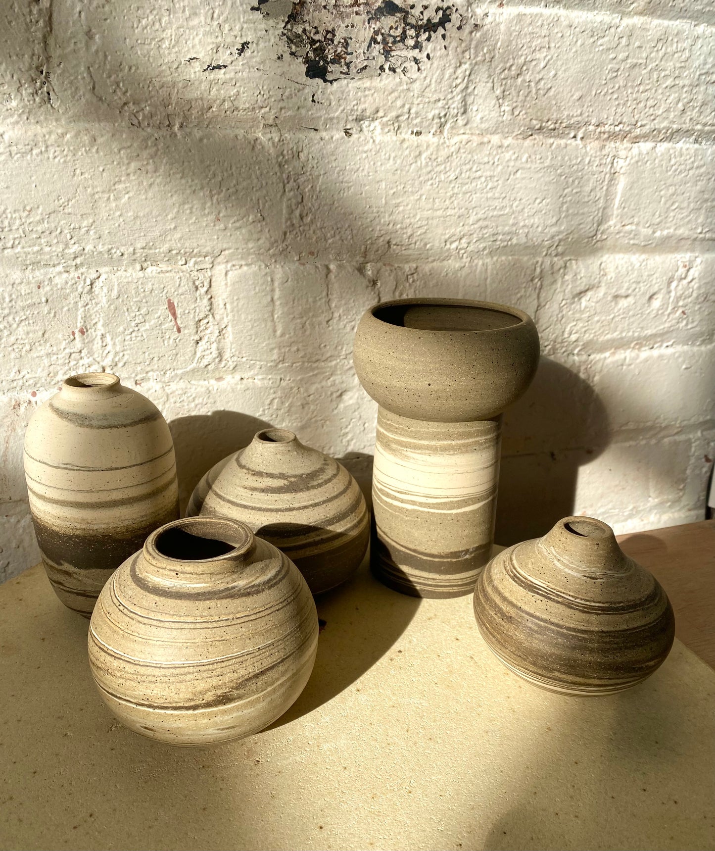 EARTH LINES: Marbled Clay Vase No19