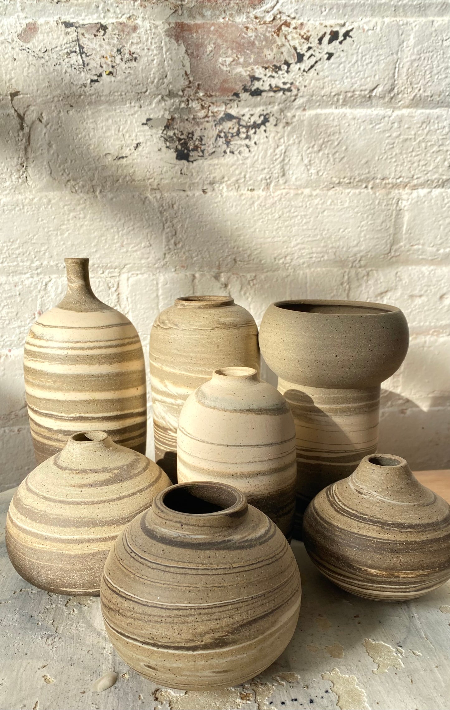 EARTH LINES: Marbled Clay Vase No14