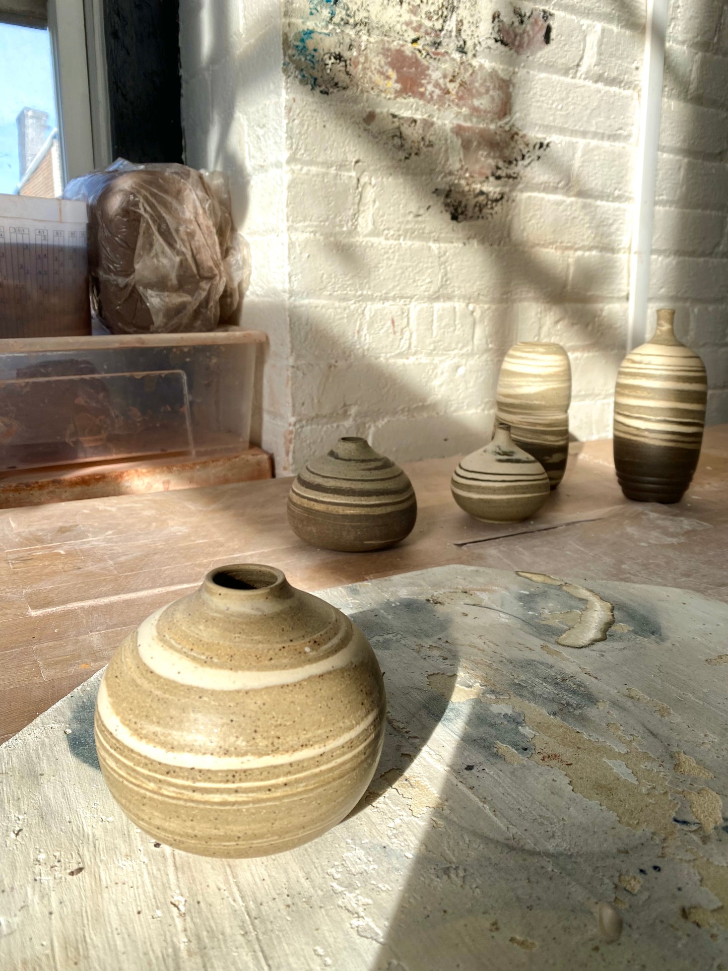 EARTH LINES: Marbled Clay Vase No20