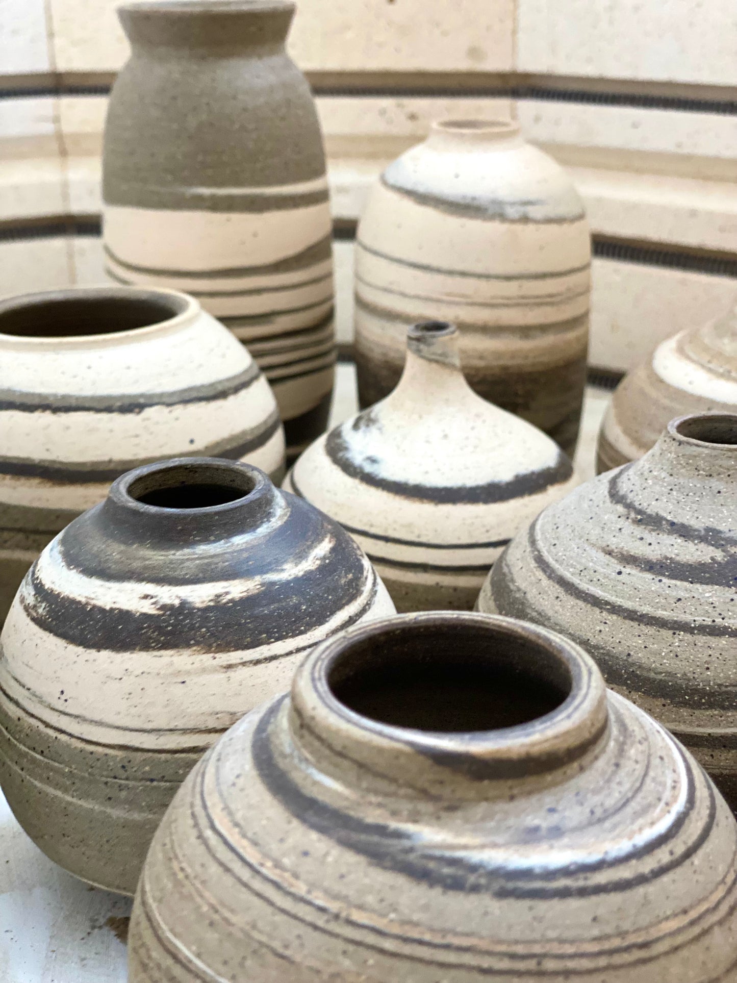 EARTH LINES: Marbled Clay Vase No19