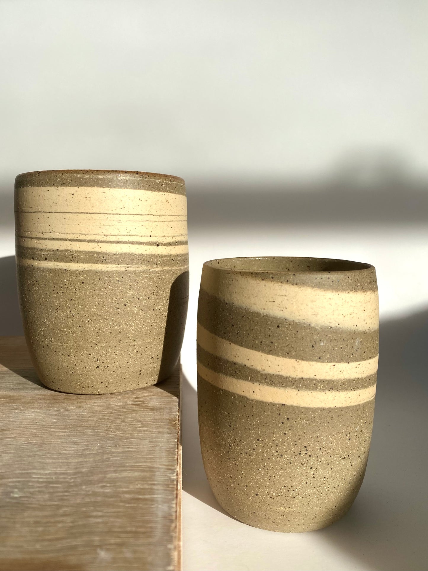EARTH LINES: White Swirl Clay Tumblers