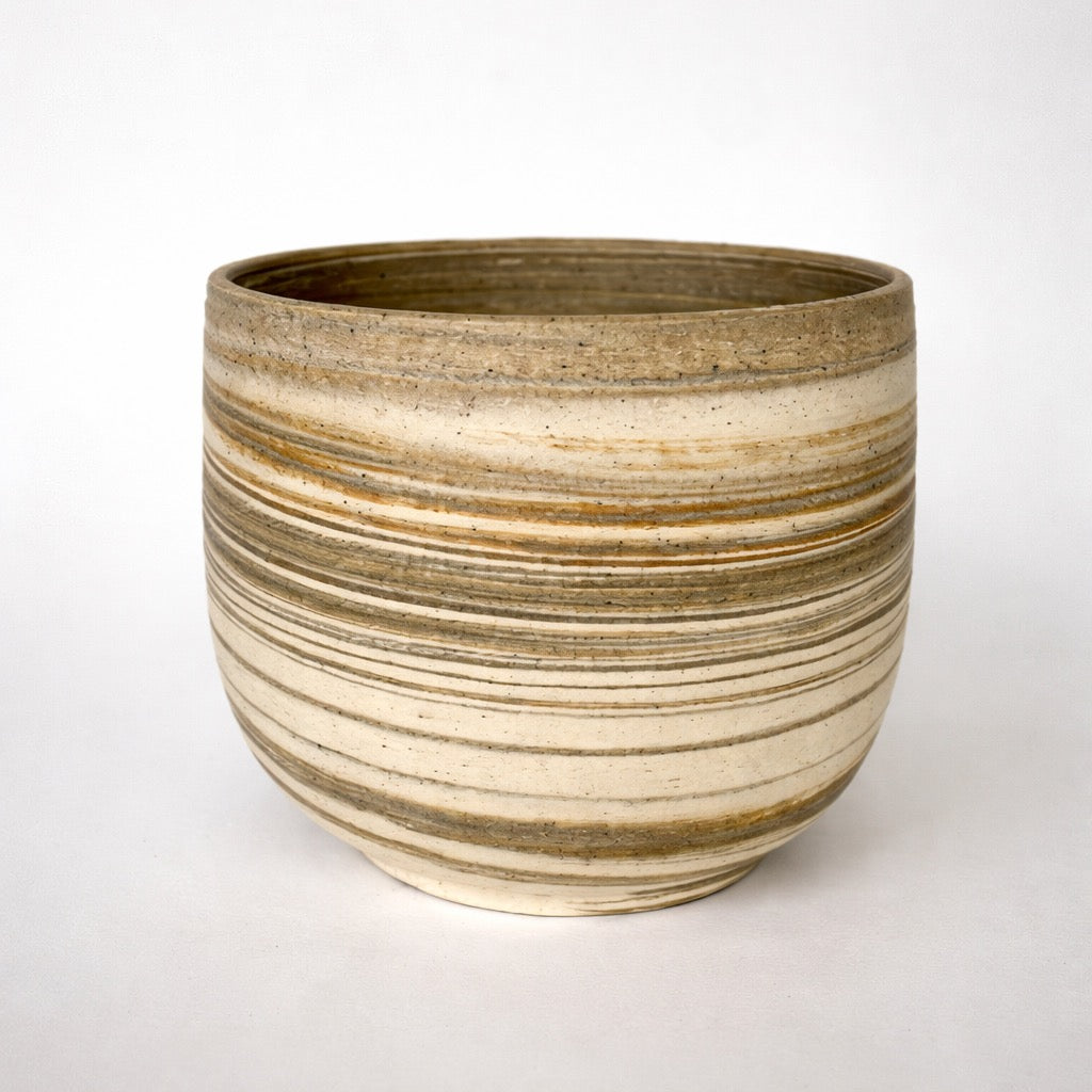 EARTH LINES: Marbled Clay Plant Holder No3