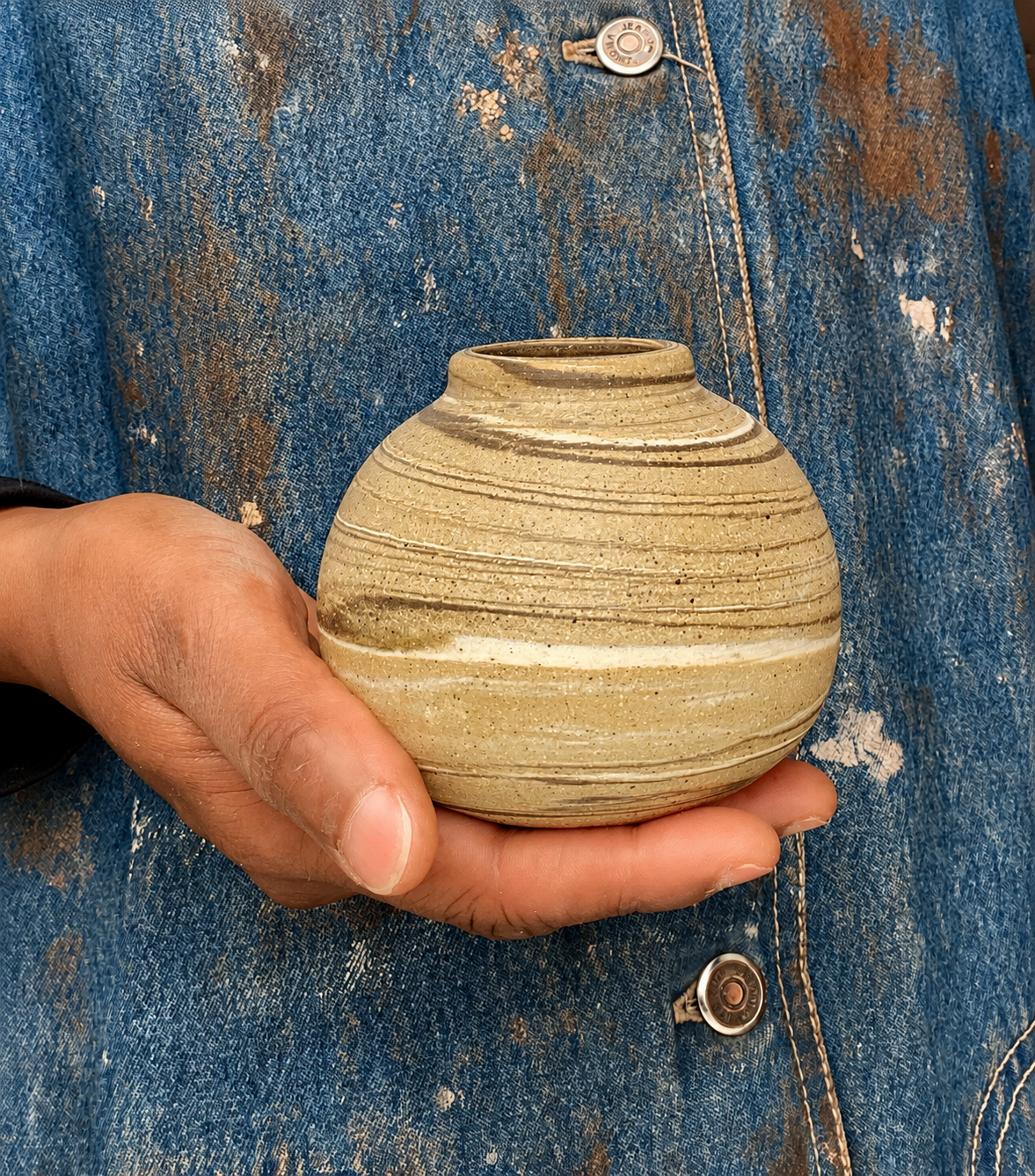 EARTH LINES: Marbled Clay Vase No19