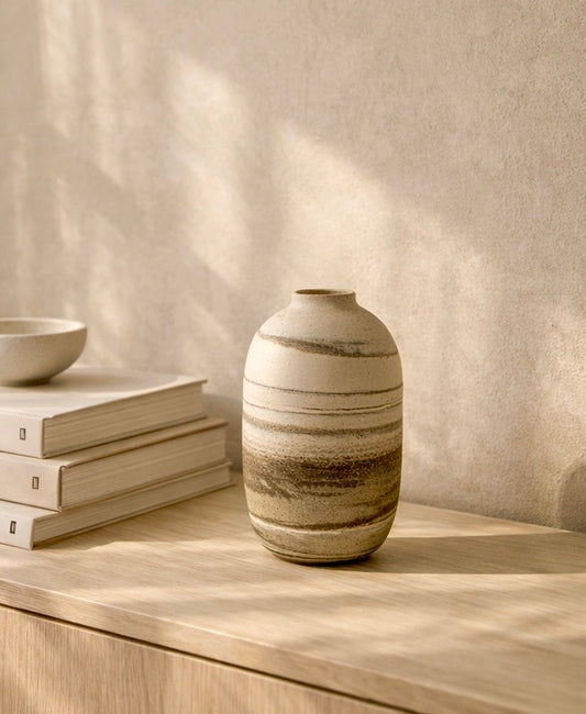 EARTH LINES: Marbled Clay Vase No13