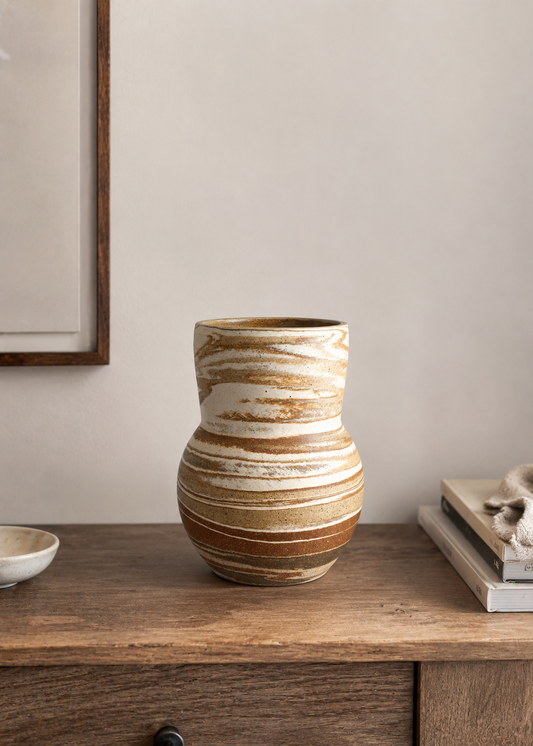 EARTH LINES: Marbled Clay Vase No25