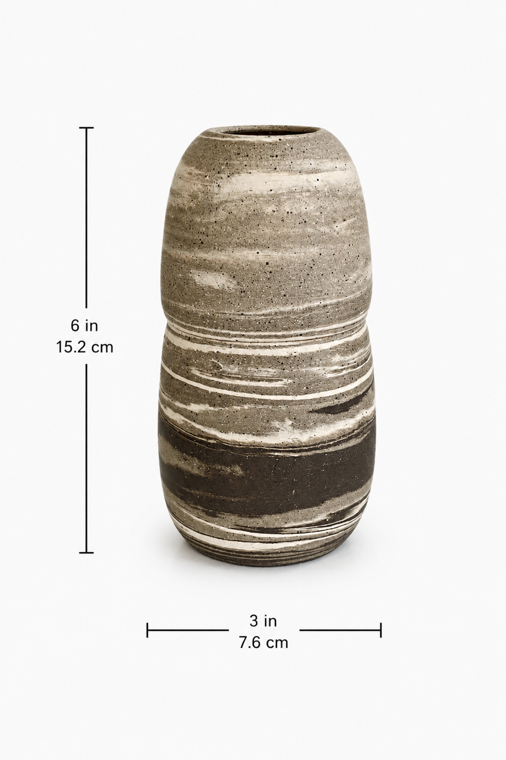 EARTH LINES: Marbled Clay Vase No12