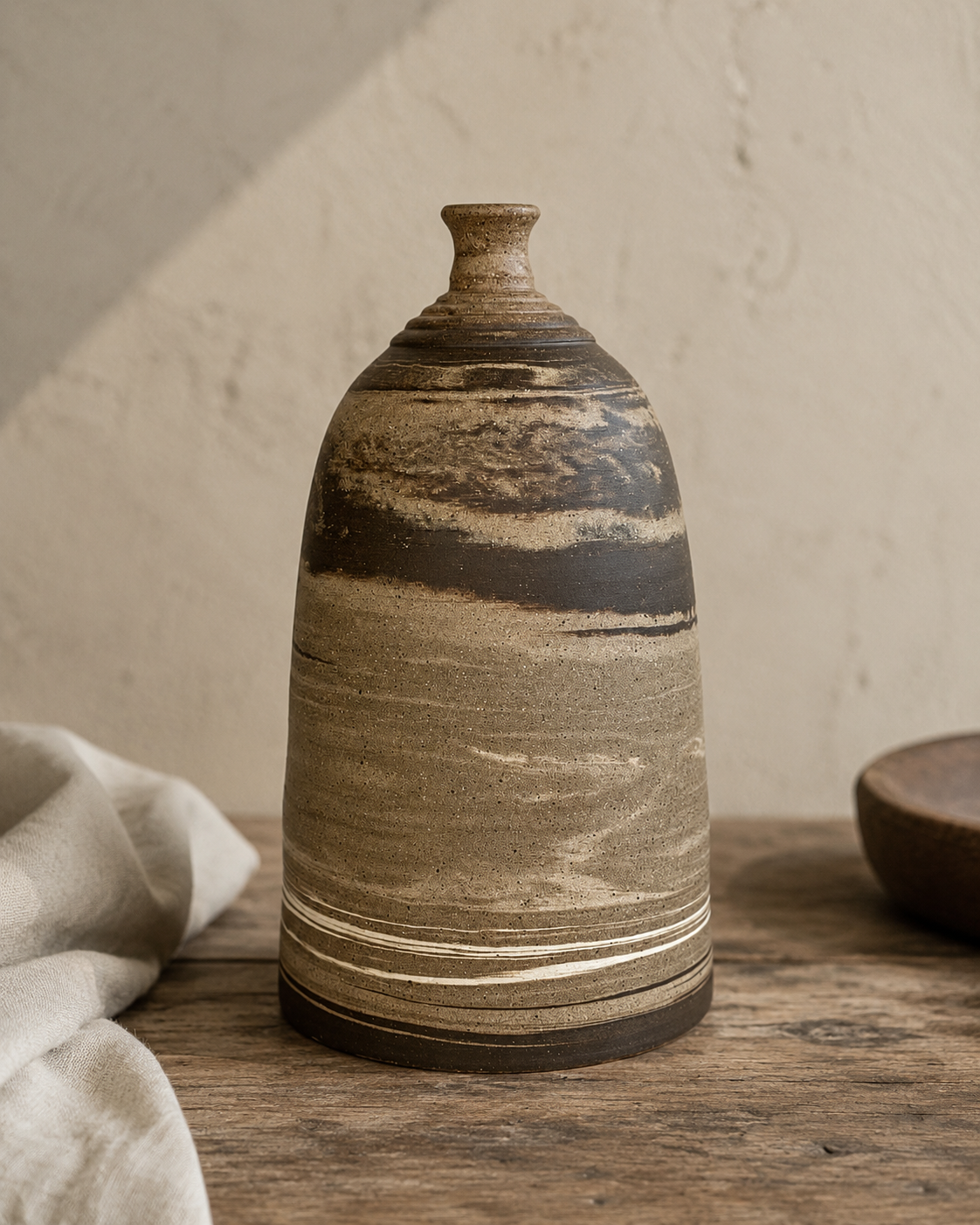 EARTH LINES: Marbled Clay Vase No4