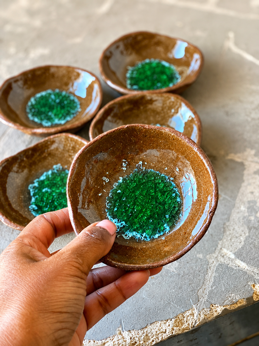 Melted Glass Trinket Plate Set
